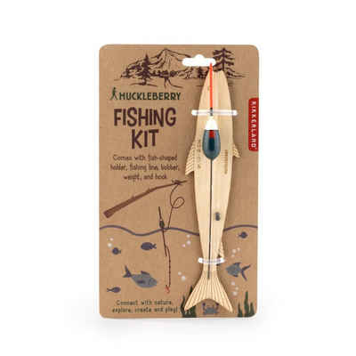 Kikkerland Lernspielzeug Kinder Angelset Fishing Kit mit Schwimmer Wurfleine Haken Gewichte, fischförmiger Halter