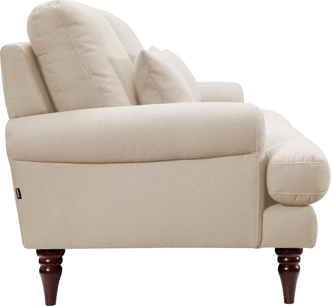 exxpo - sofa fashion mit Schaumstoffflocken-Füllung, und inklusive 3-Sitzer, Holzfüßen Zierkissen