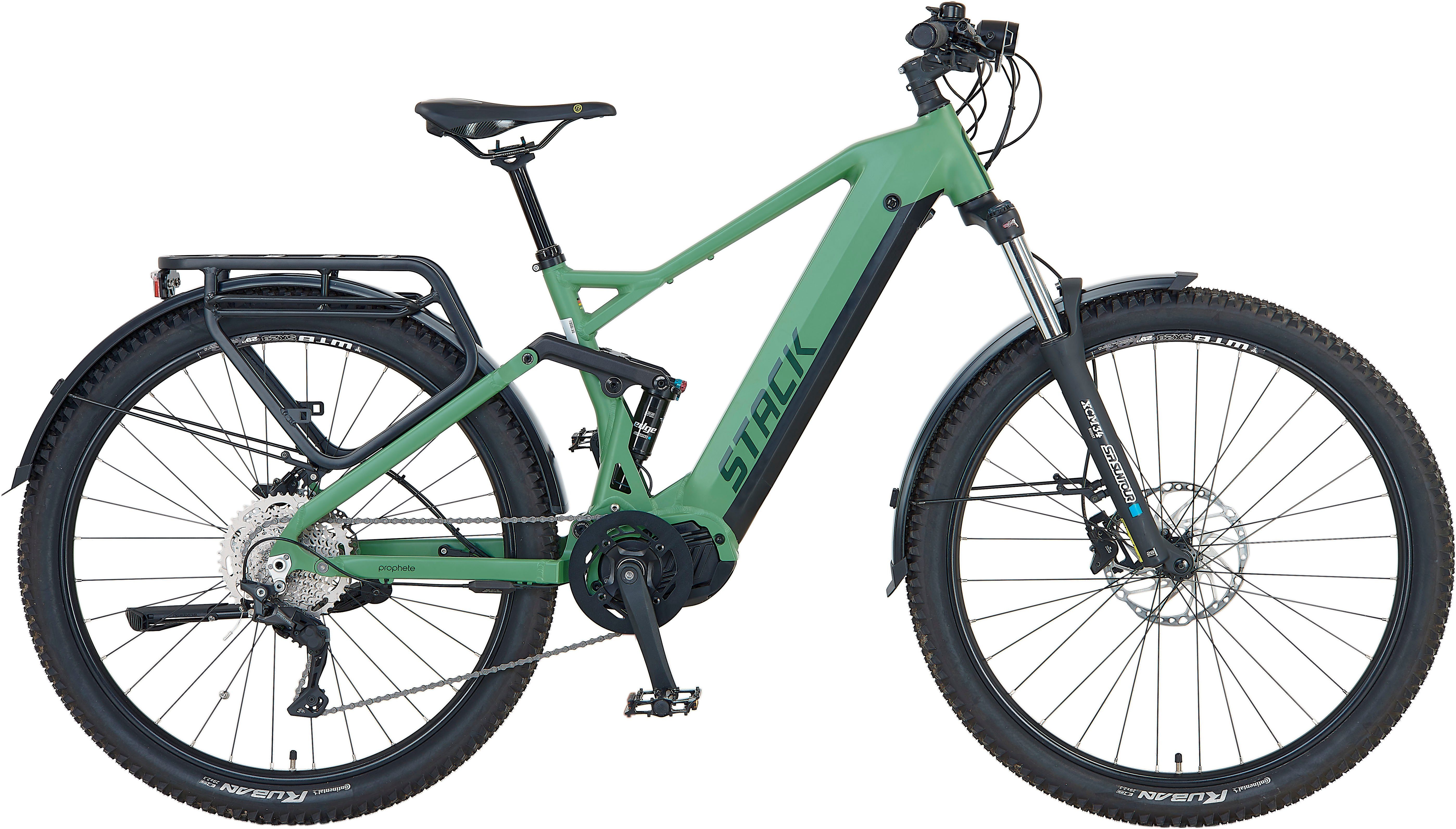 Prophete E-Bike Prophete Stack 5.0, 10 Gang Shimano, Kettenschaltung, Mittelmotor, 720 Wh Akku, Pedelec, Elektrofahrrad für Herren, MTB, Mountainbike