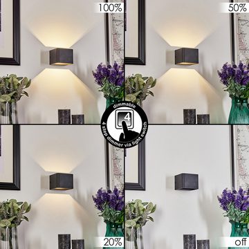 hofstein Wandleuchte Wandlampe aus Metall in Schwarz, LED fest integriert, 3000 Kelvin, Wand- Leselampe mit Up & Down Lichteffekt, 1 x LED 4,3 W, 430 Lumen