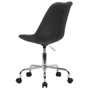 Amstyle Drehstuhl SPM1.422 (Schreibtischstuhl Schwarz Stoff ohne Armlehnen), Schalenstuhl mit Rollen 110 kg, Arbeitsstuhl