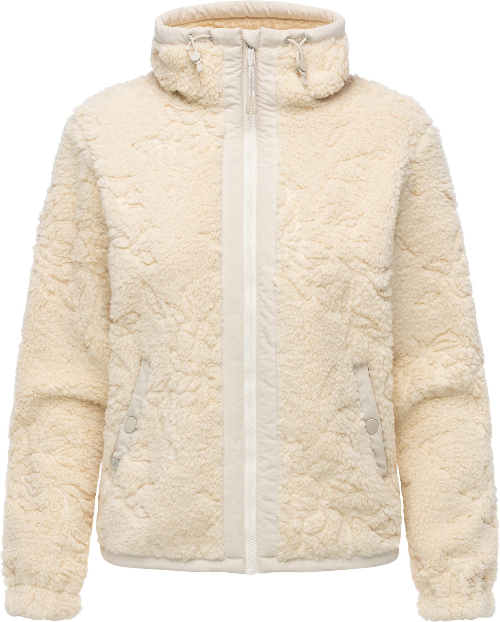Ragwear Plüschjacke Nordicka II Sportliche Teddy-Fleecejacke mit verstellbarem Kragen
