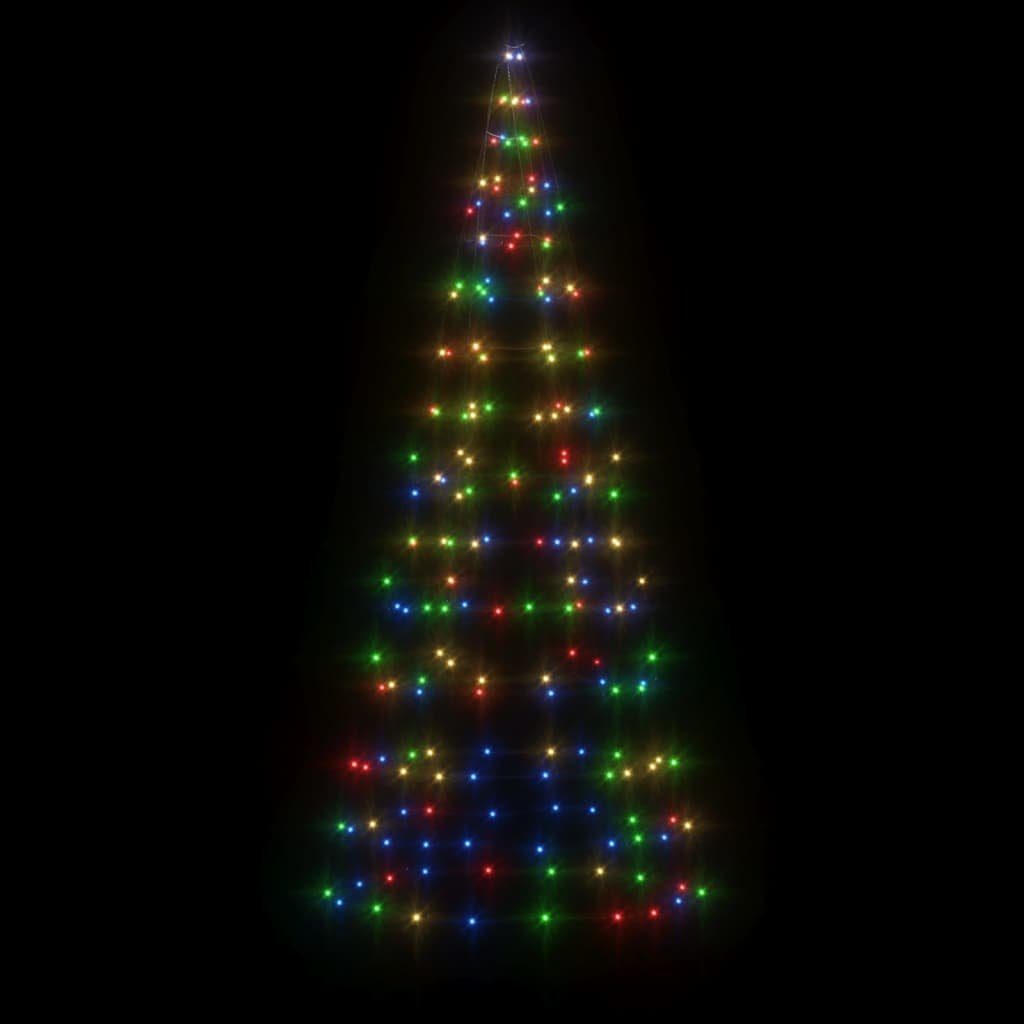 vidaXL Lichterkette 180 cm LED-Weihnachtsbaum für Fahnenmast 200 LEDs Mehrfarbig 180 cm Au, 200-flammig
