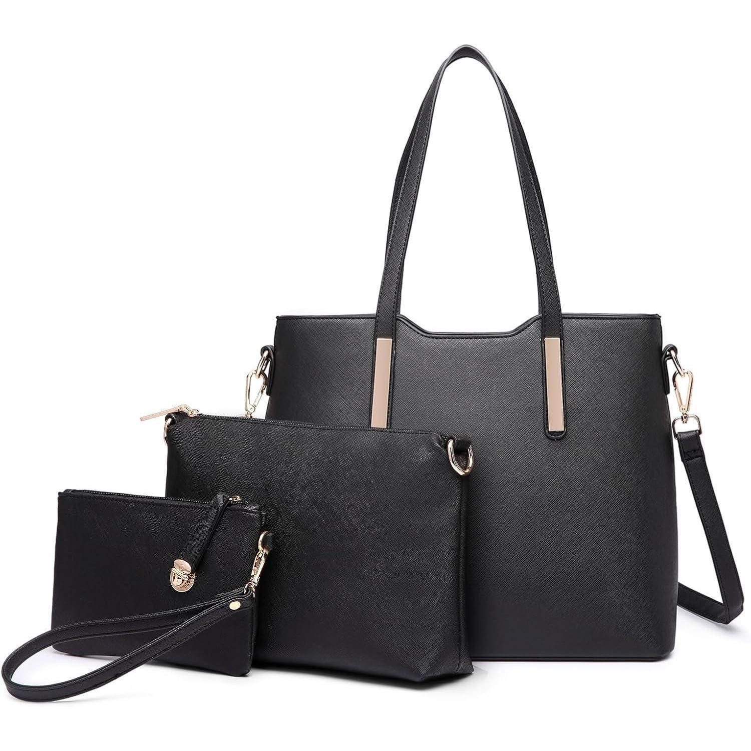 Handtasche Damen Handtasche Shopper Schultertasche PU Leder Set groß mittel klein