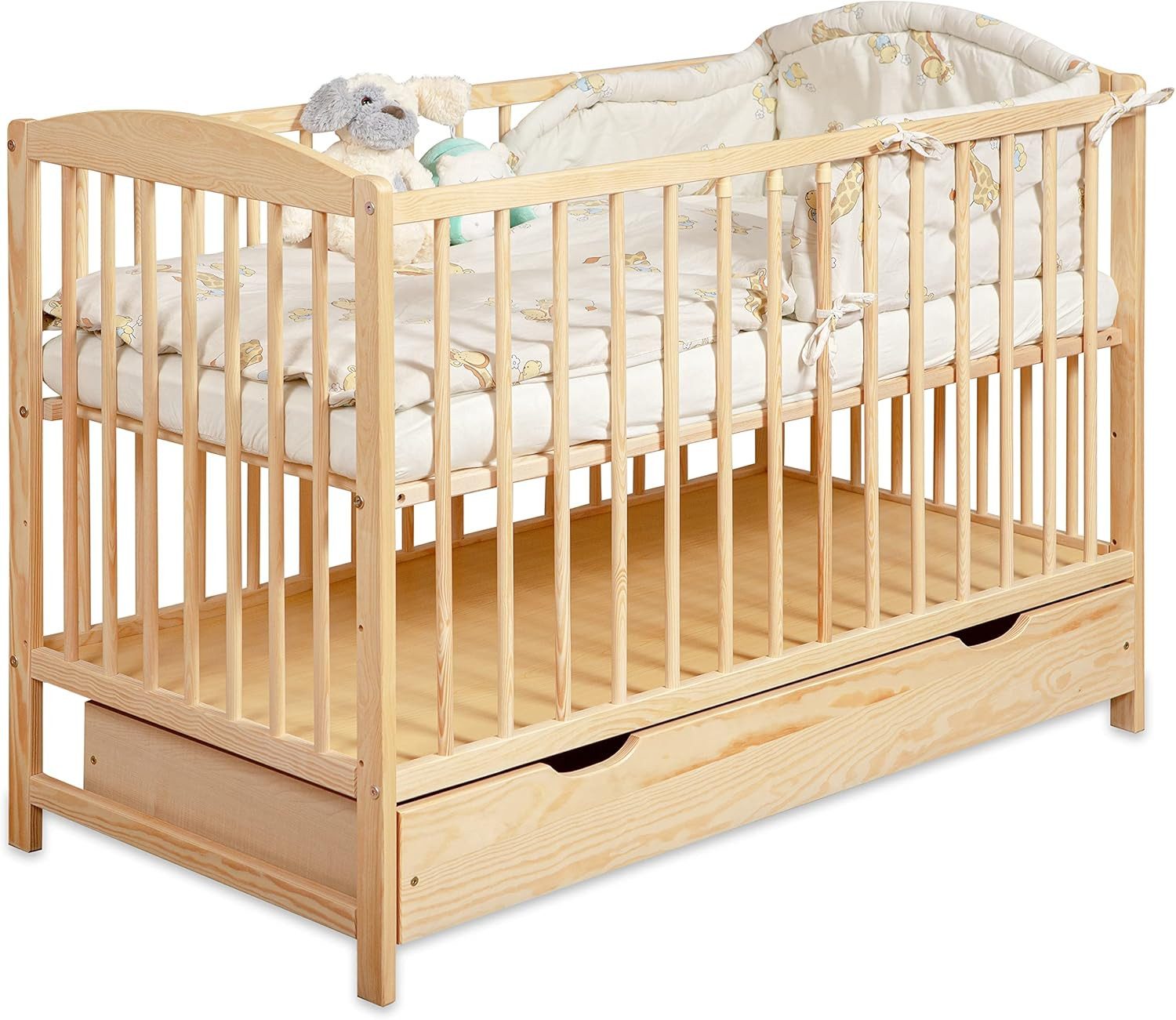 Babybett Kinderbett Babybett 60x120 cm - Gitterbett, Lattenrost