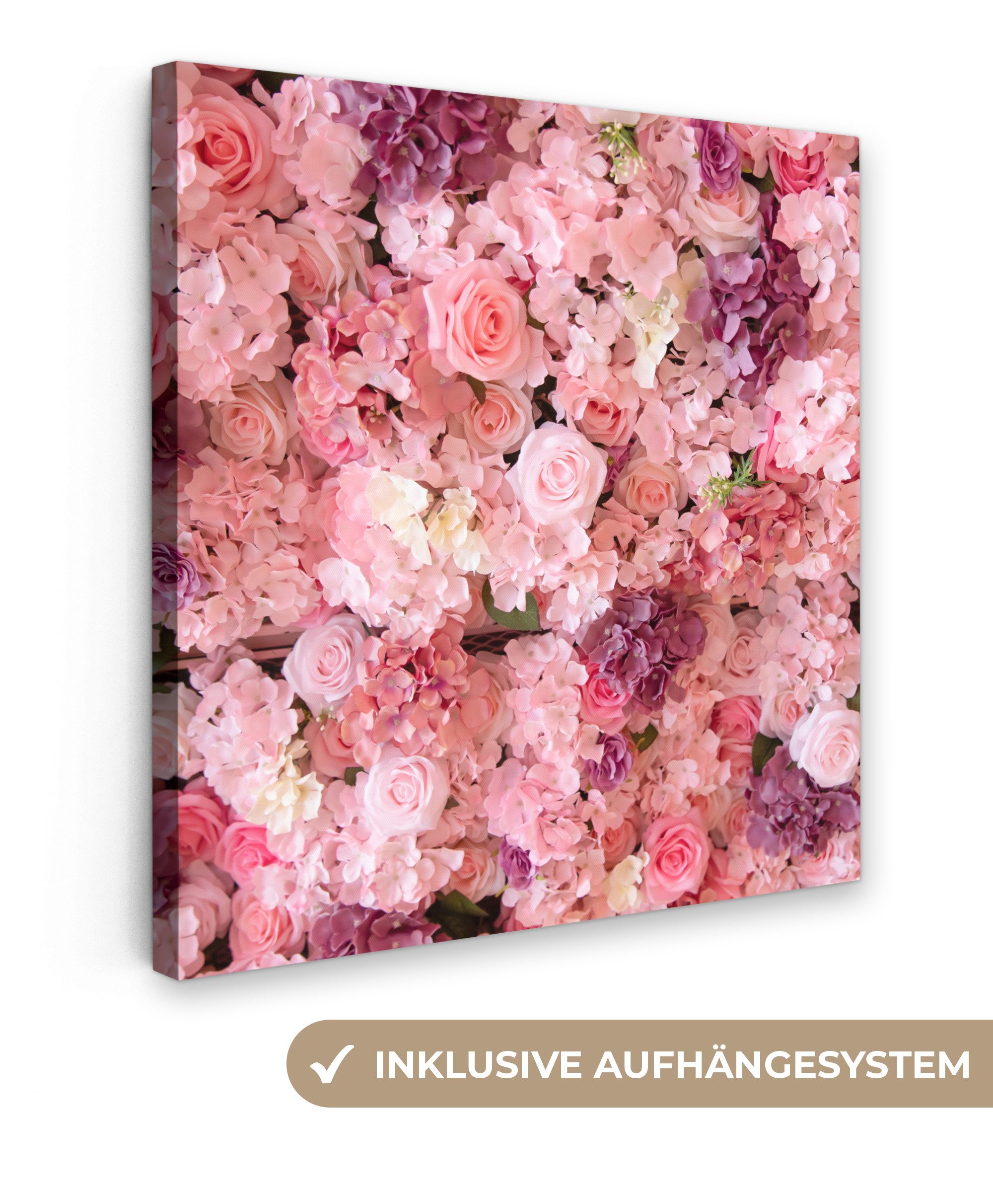 OneMillionCanvasses® Leinwandbild Blumen - Rosa - Rosen, Fotodruck (1 St), günstig online kaufen