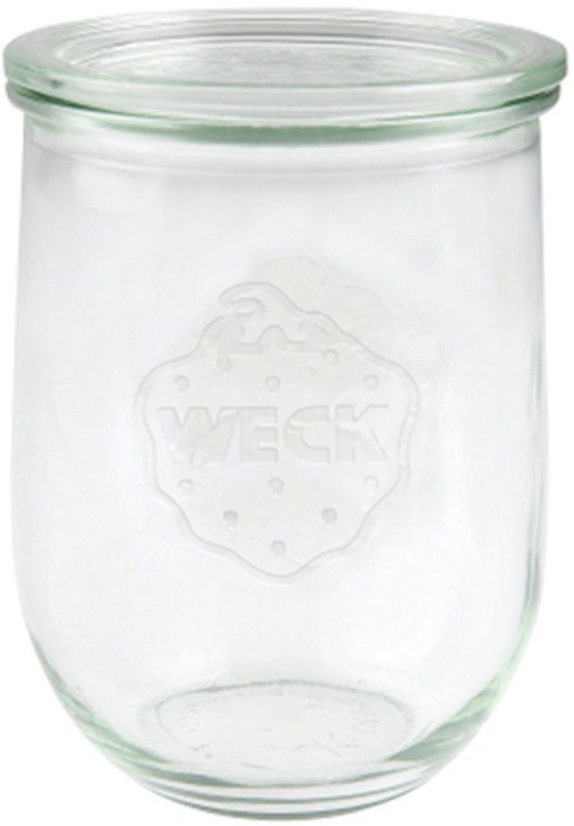 WECK Einmachglas, Glas, (4-tlg), Tulpenform-Glas, 1,75L ohne Ringe und Klammern