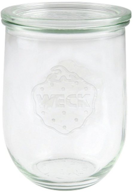 WECK Einmachglas, Glas, (4-tlg), Tulpenform-Glas, 1,75L ohne Ringe und Klammern