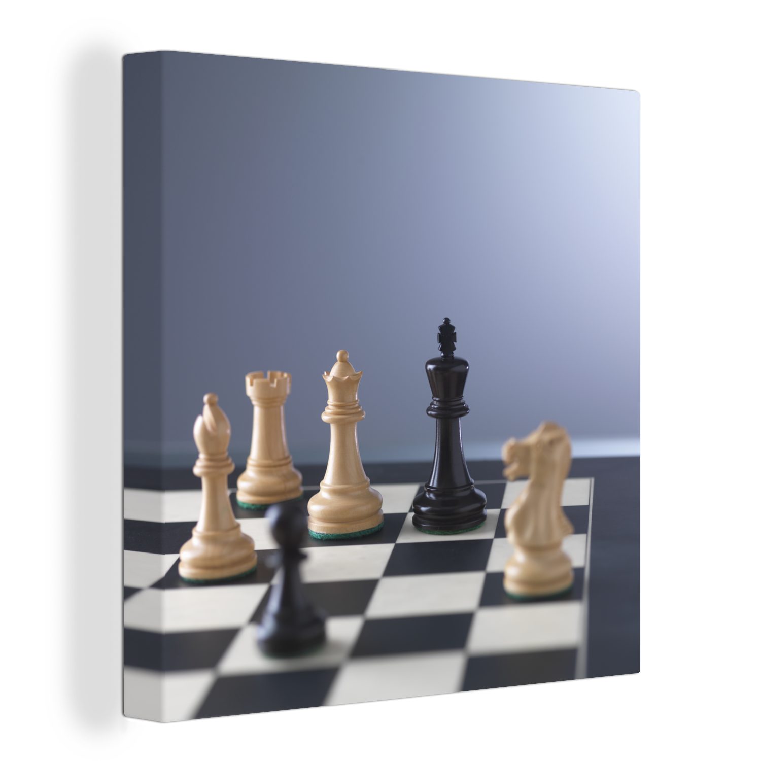 OneMillionCanvasses® Leinwandbild Die weiße Seite ist im Schach in der Mehrheit, (1 St), Leinwand Bilder für Wohnzimmer Schlafzimmer