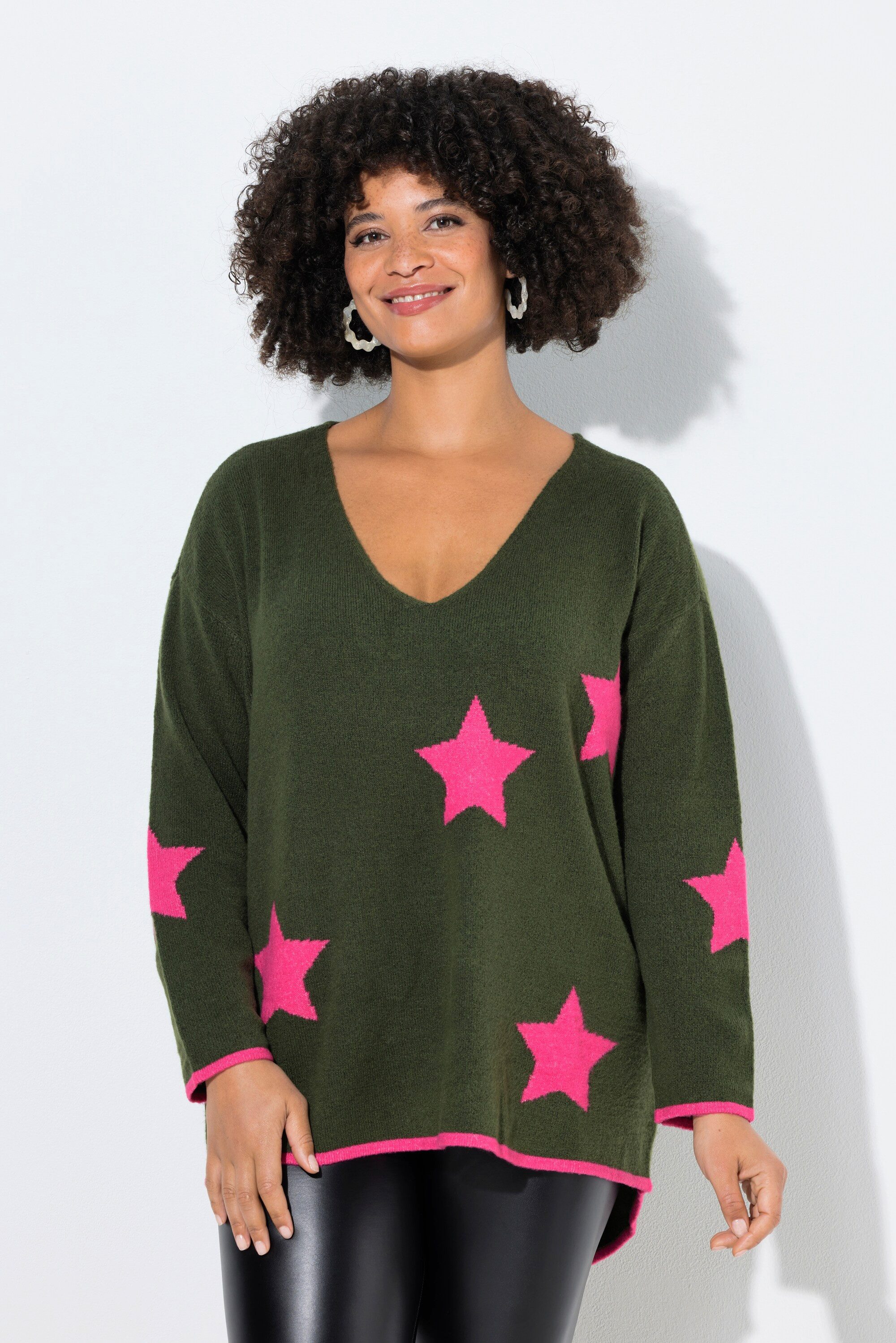Angel of Style Strickpullover Pullover oversized Sterne Langarm