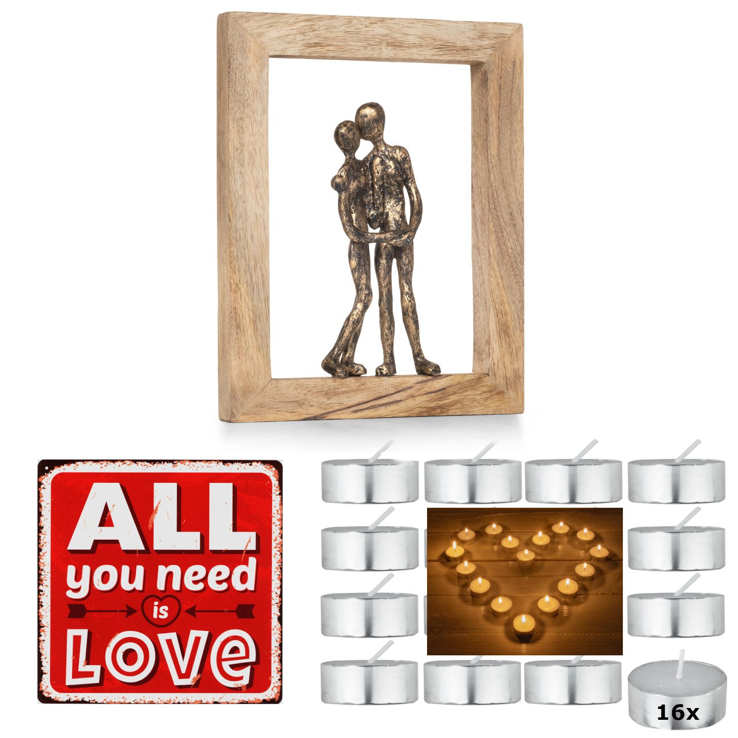 Moritz Dekoobjekt Geschenk-Set Valentinstag Hochzeit Jahrestag Bundle 10, Geschenkset Deko Liebe Paar Ehe Geschenkidee romantisch