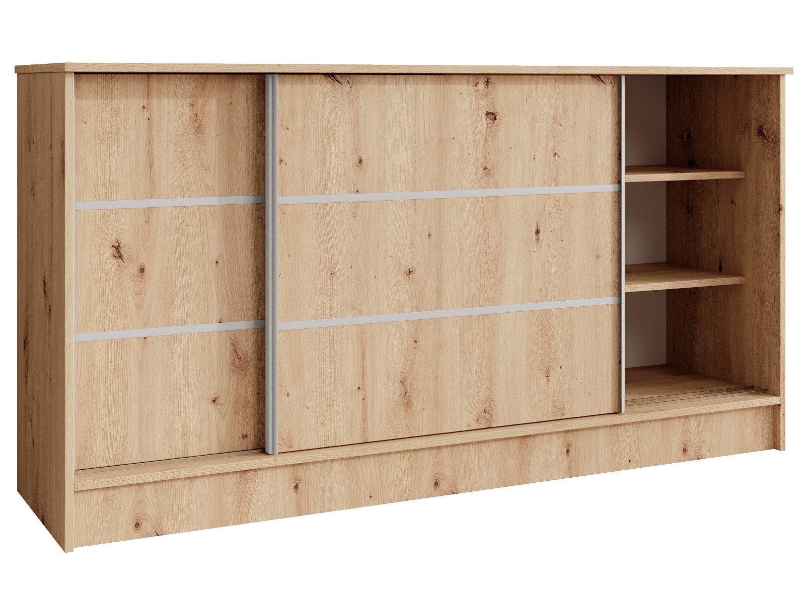 Beautysofa Kommode MIRELA mit 2 Schiebetüren (in 100 cm, 120 cm oder 160 cm, verschiedene Farben), mit dekorativen Sprossen
