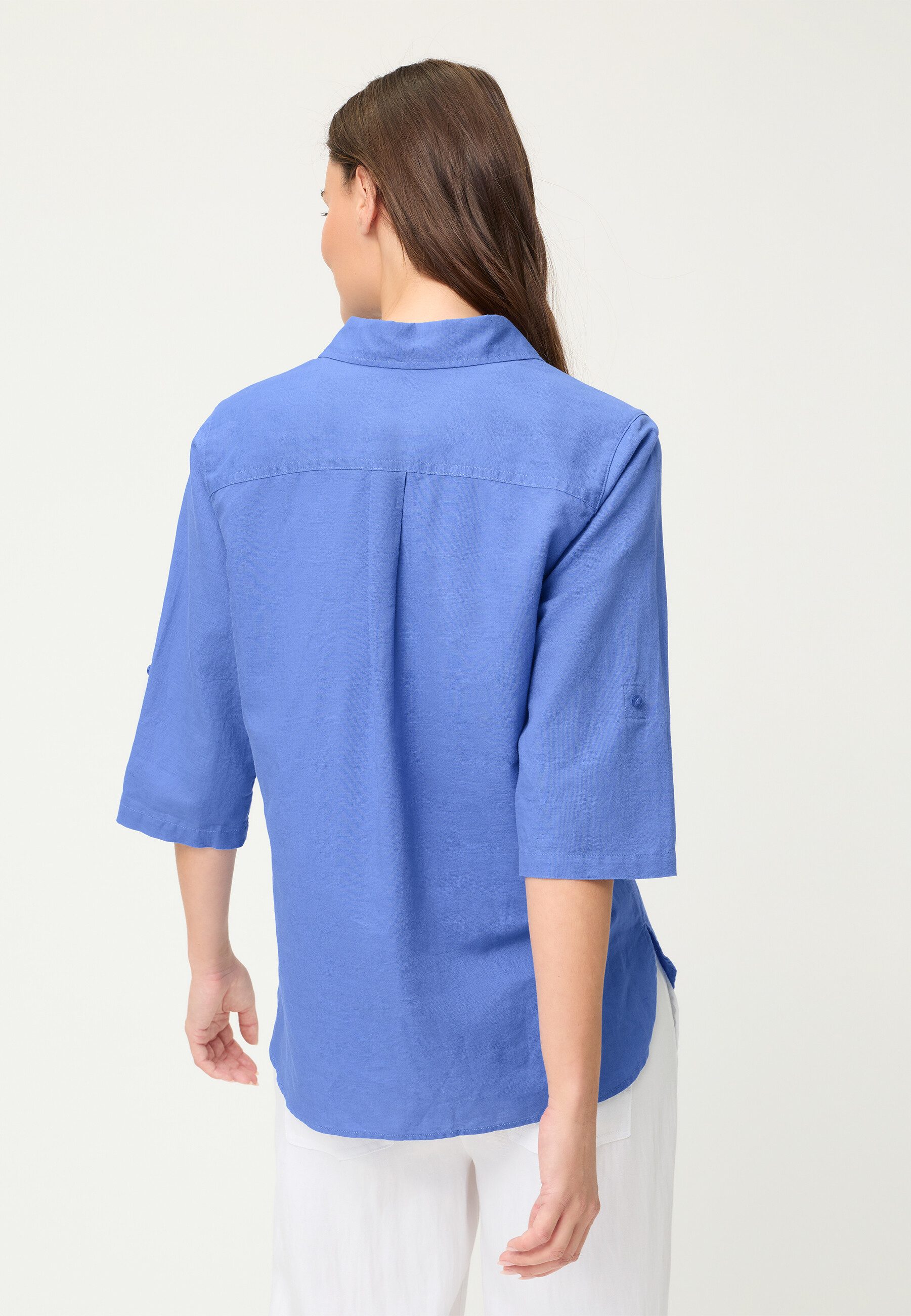 Olsen Hemdbluse Bluse mit Turn-up-Ärmeln