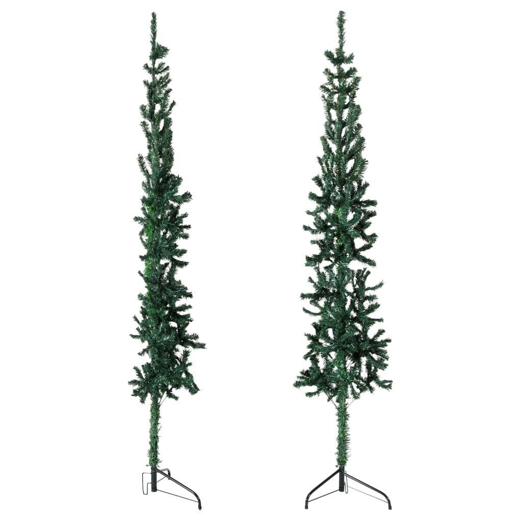vidaXL Ständer cm Künstlicher Weihnachtsbaum mit 120 Schlank Halb-Weihnachtsbaum Künstlicher Grün