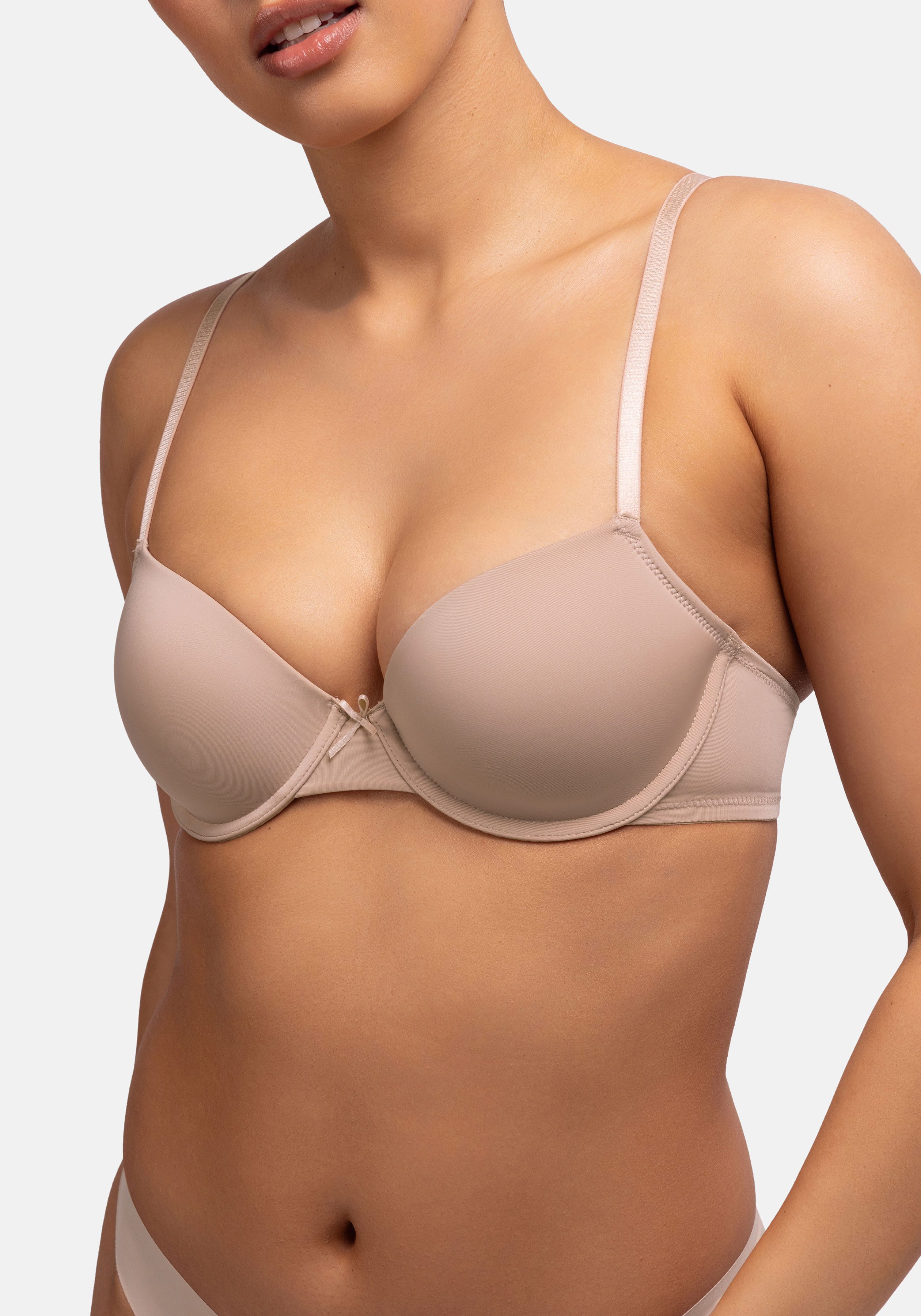 Dorina Bügel-BH Chloe (2er Pack) vorgeformte leicht gepolsterte Cups, florale Spitze, tiefer Ausschnitt