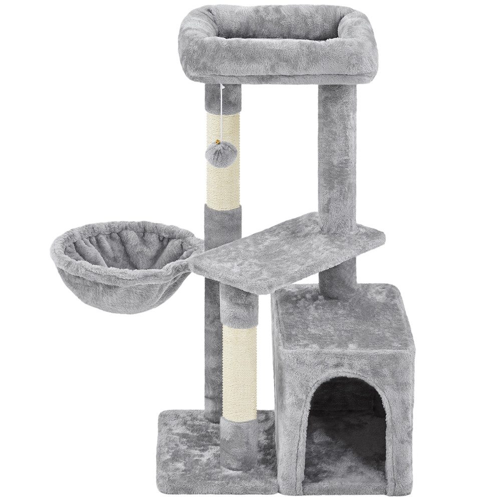 Yaheetech Kratzbaum 87 cm (H), Katzenbaum Kletterbaum mit Katzenhöhle & Liegemulde