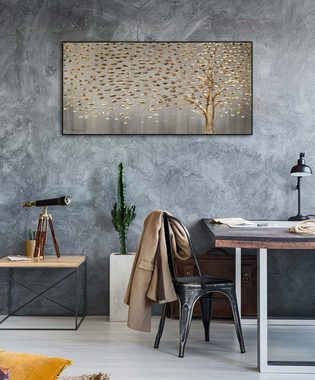 KUNSTLOFT Gemälde Funken der Freude 120x60 cm, Leinwandbild 100% HANDGEMALT Wandbild Wohnzimmer