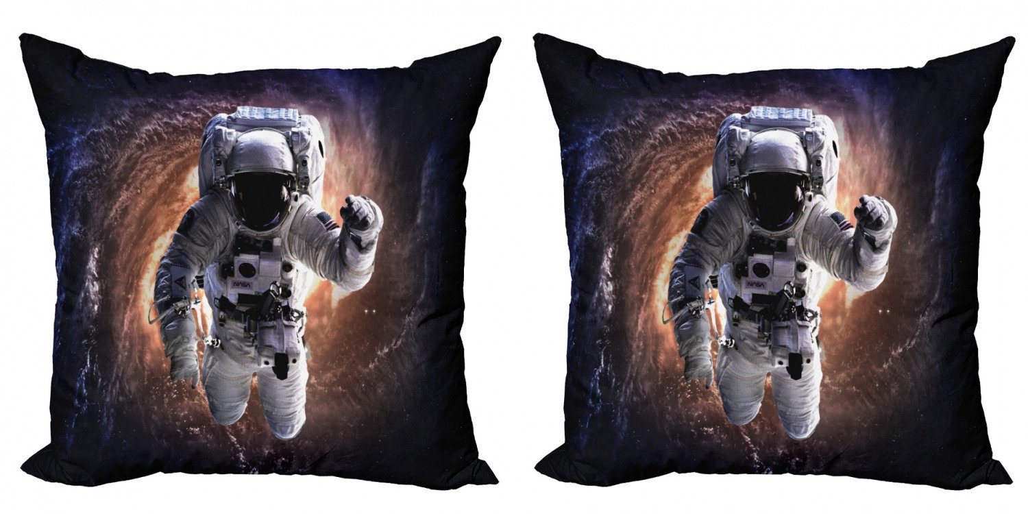 Kissenbezüge Modern Accent Doppelseitiger Digitaldruck, Abakuhaus (2 Stück), Galaxis Astronaut im Weltraum