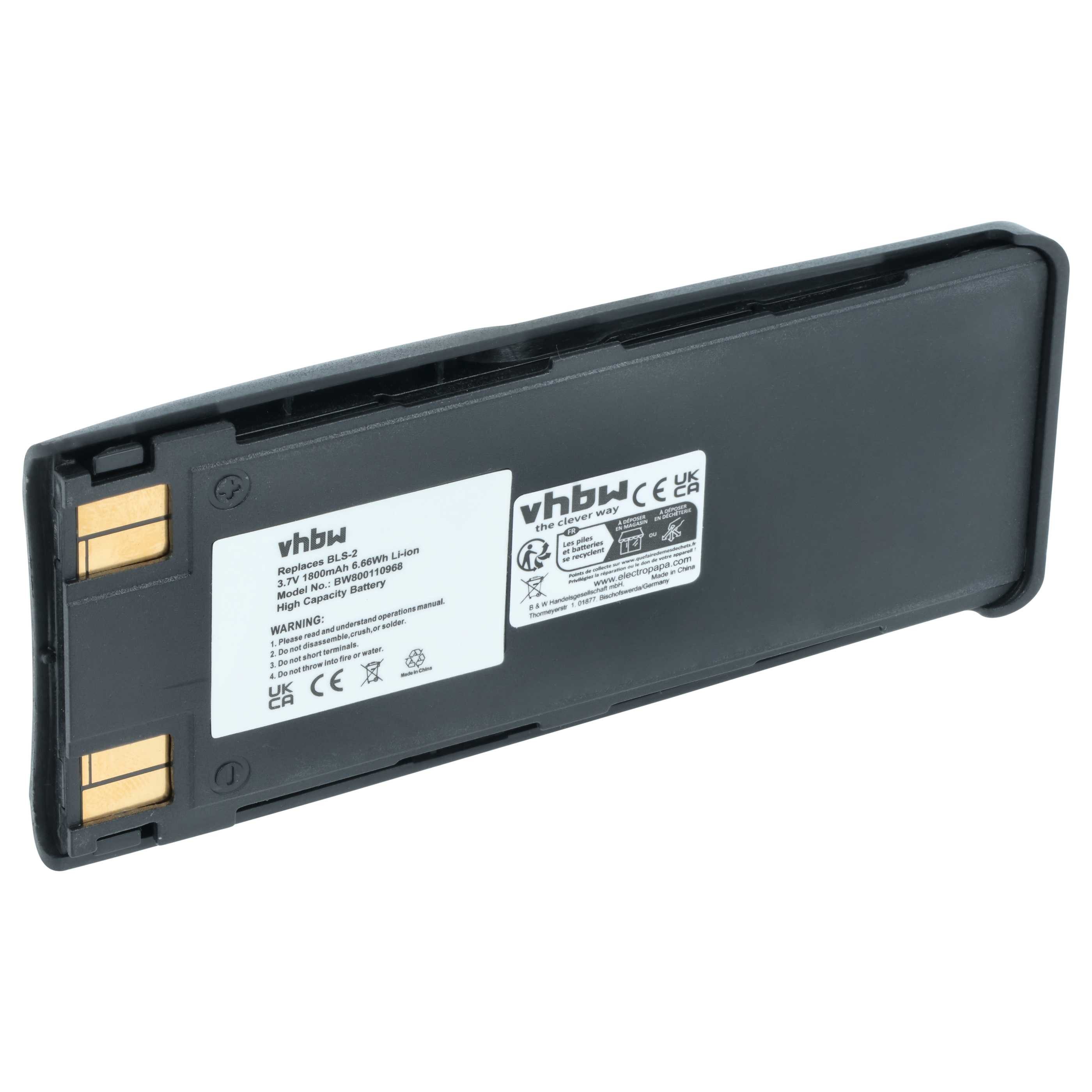 vhbw Akku passend für Nokia 1260i, 5120, 1260, 1261, 3285, 5110 Mobilfunk Smartphone-Akku Akku Li-Ion 1800 mAh (3,7 V, 1 St), Leistungsfähiger Austausch-Akku mit Gehäuseabdeckung für Telefon