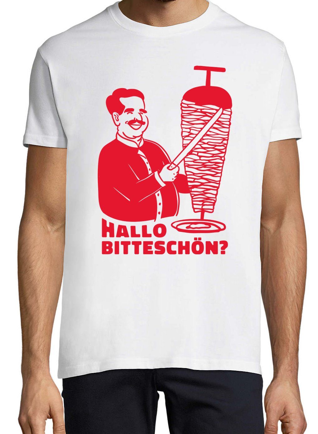 Bitteschön? Designz Weiß Döner Hallo lustigem mit T-Shirt Frontprint Herren Shirt Youth