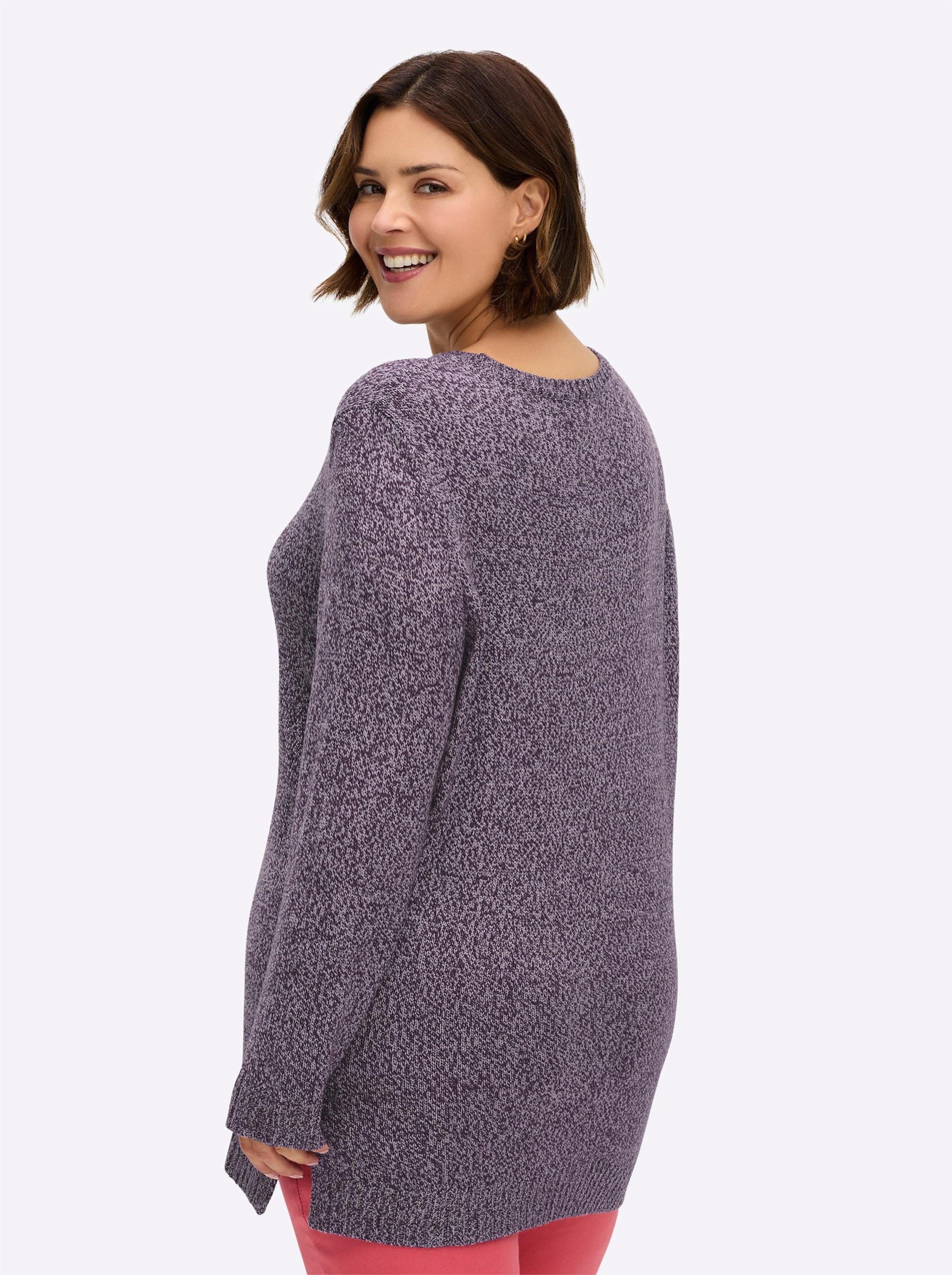 Sieh an! Strickpullover Long-Pullover Langarm Jersey günstig online kaufen