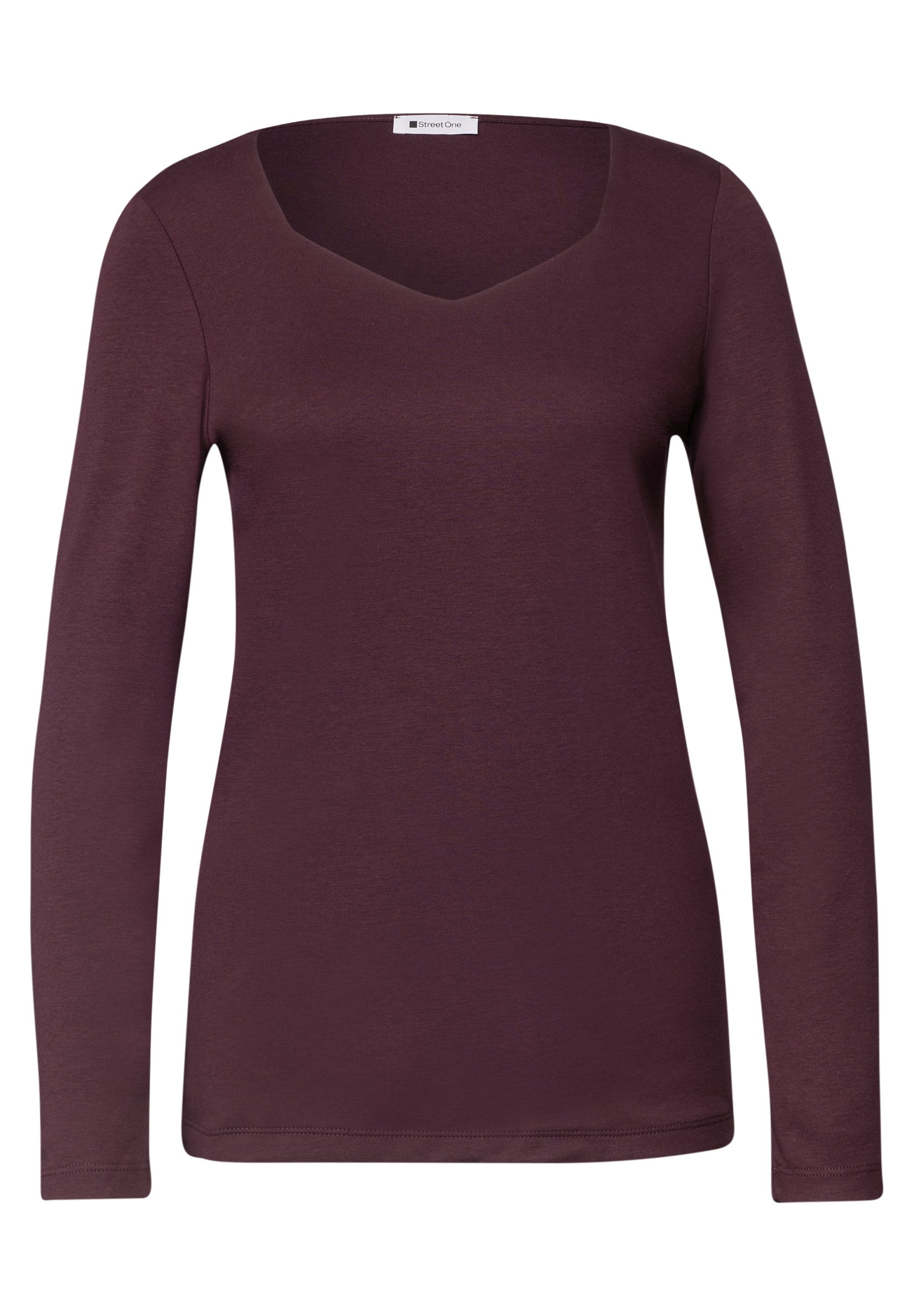 STREET ONE Langarmshirt in Unifarbe – Bild 4 von 5