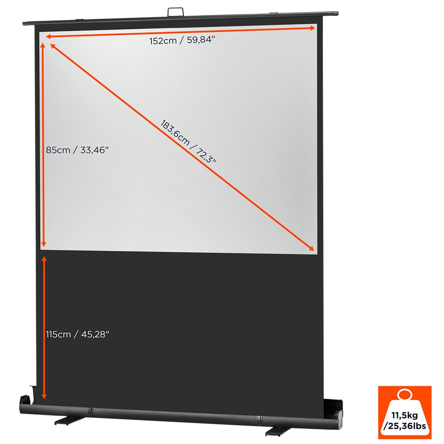 Celexon Professional Plus Pull-Up-Leinwand (schwarze Rückseite)