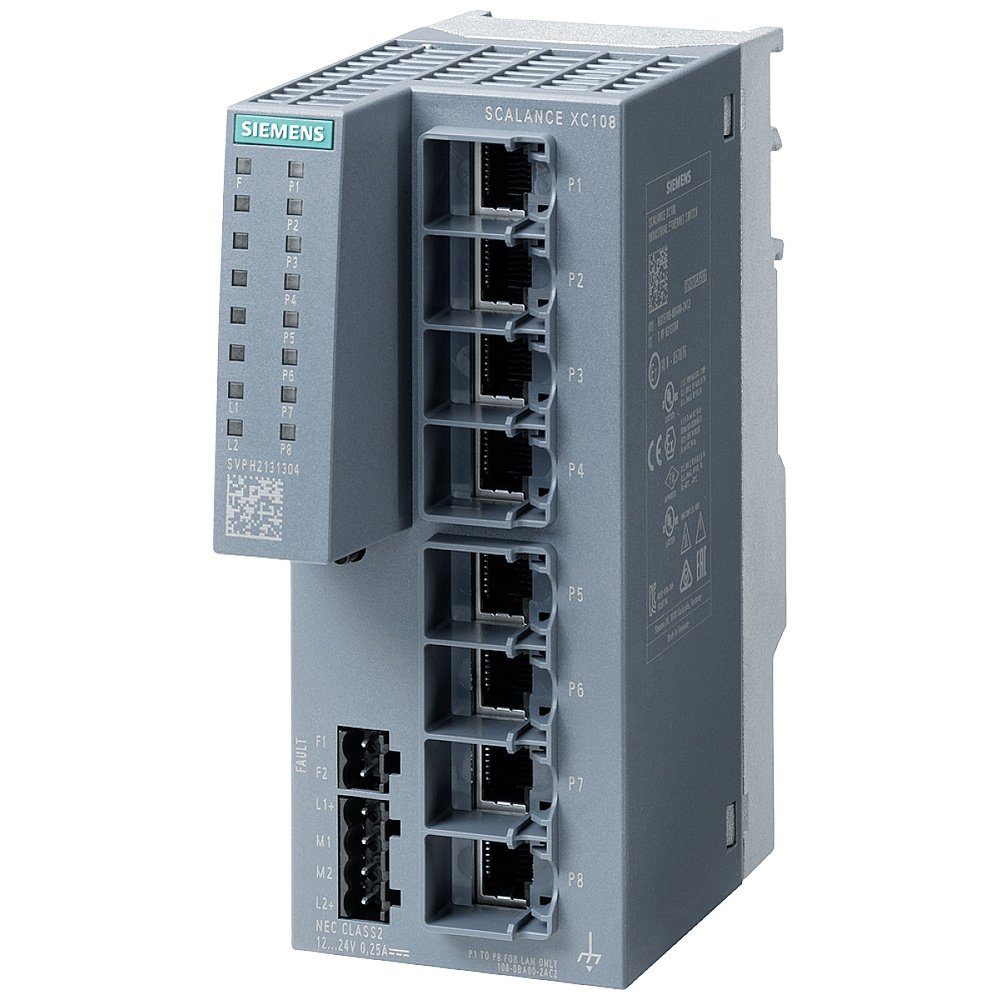 SIEMENS Siemens MBit/ 6GK5108-0BA00-2AC2 Ethernet Industrial / Netzwerk-Switch 10 100 Switch