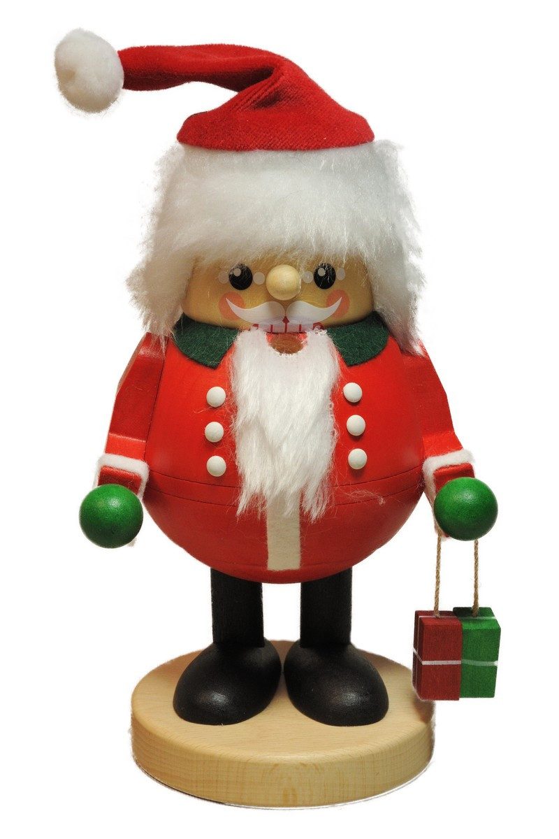 Richard Glaesser Räuchermännchen Santa mit Paketen #26643, Handwerkskunst aus dem Erzgebirge