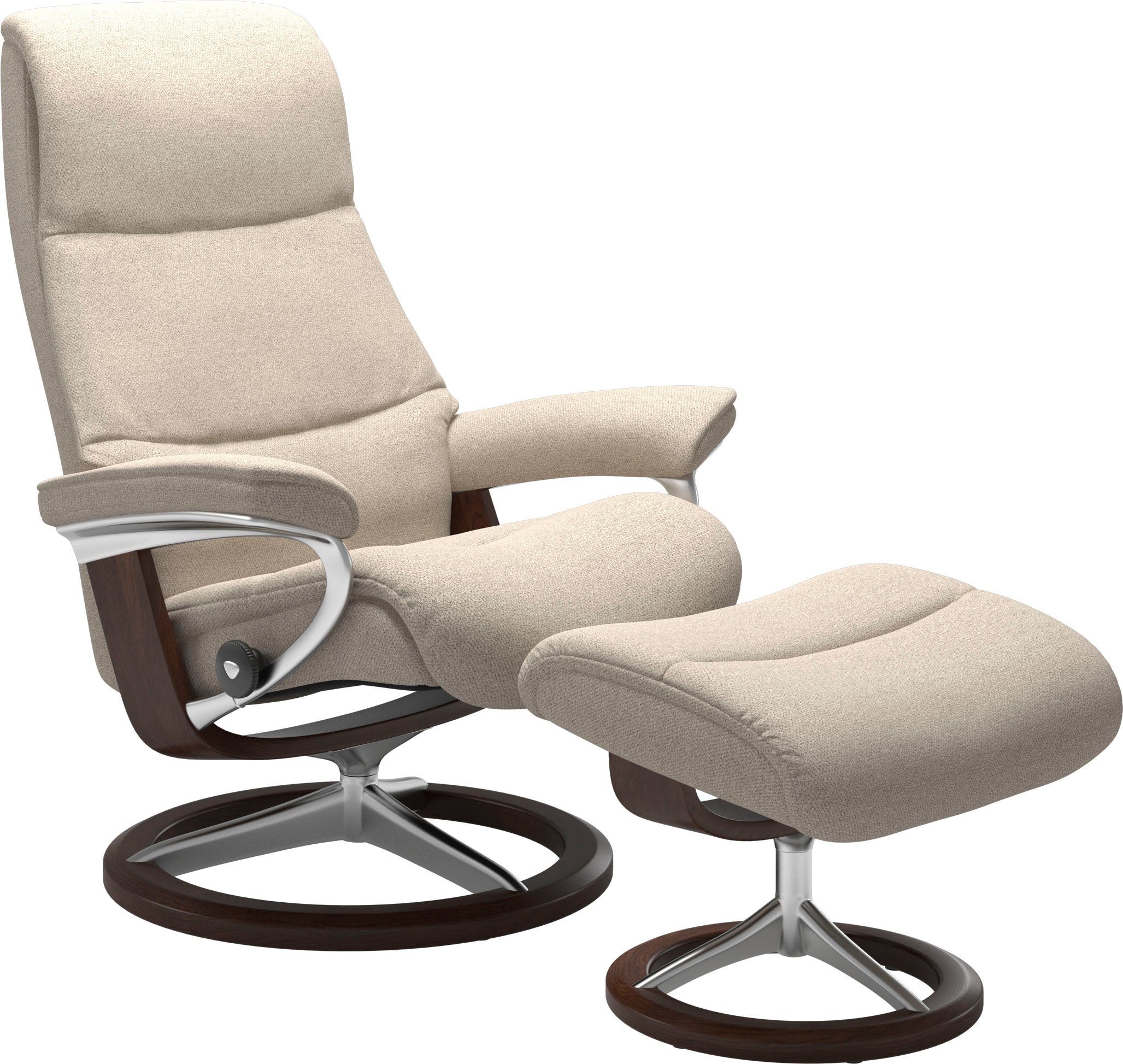 100% Zufriedenheit garantiert! Stressless® Relaxsessel mit Größe Signature Relaxsessel M,Gestell View Hocker), mit Braun Base, (Set