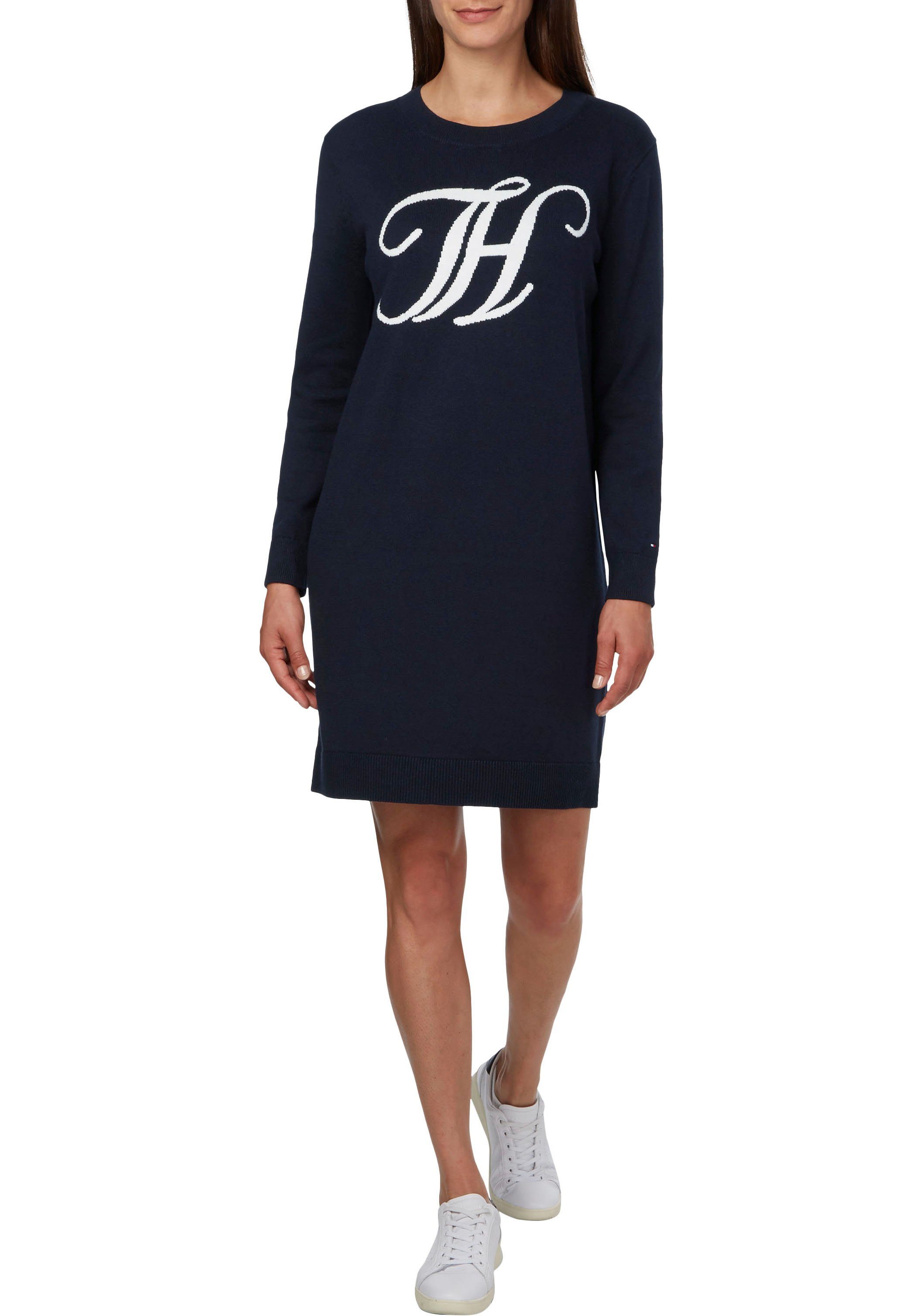 Tommy Hilfiger Strickkleid »TH GRAPHIC OPEN-NK DRESS« mit Logoinitialen  online kaufen | OTTO