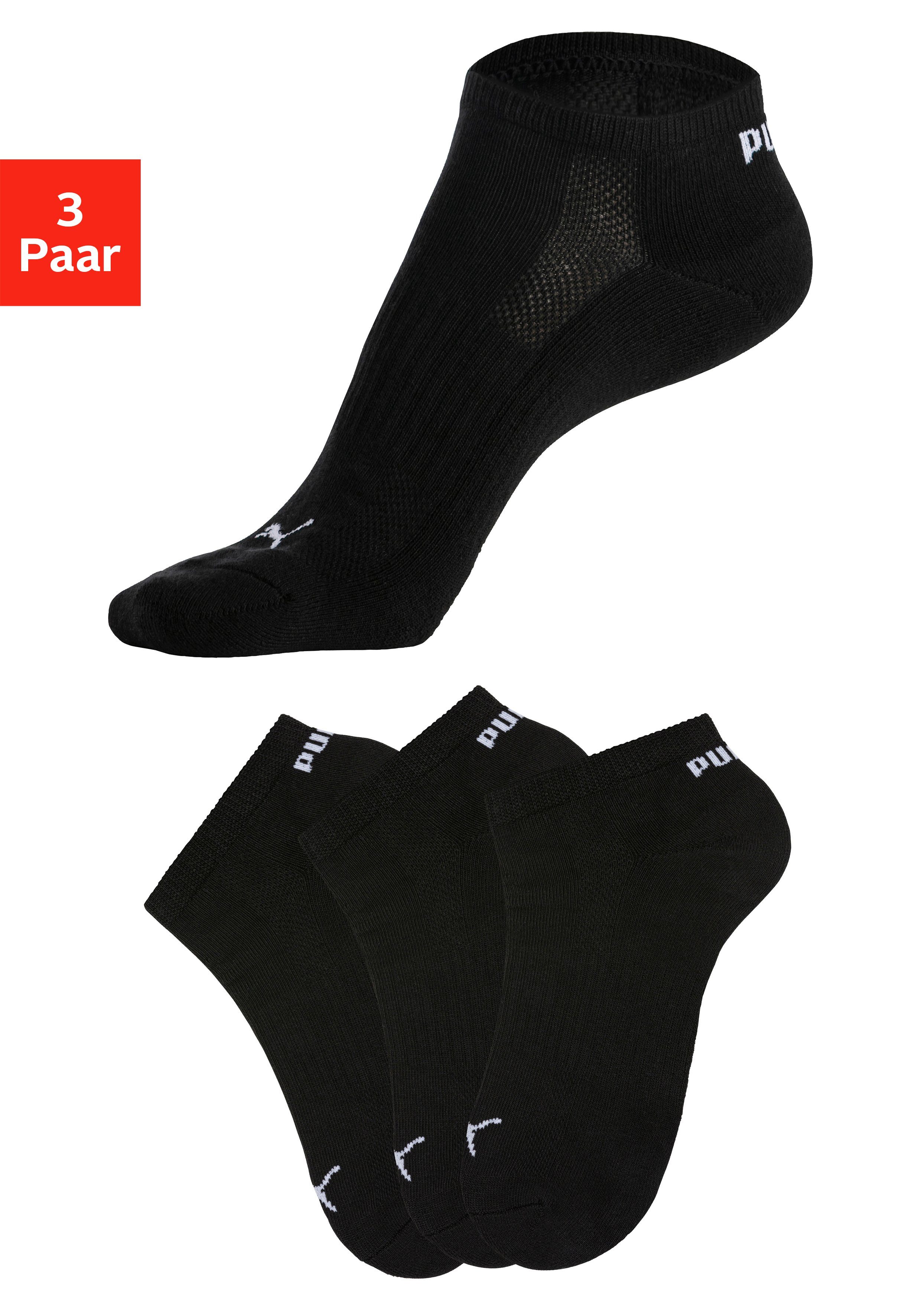 PUMA Sneakersocken (3-Paar) mit Frottee 3x schwarz