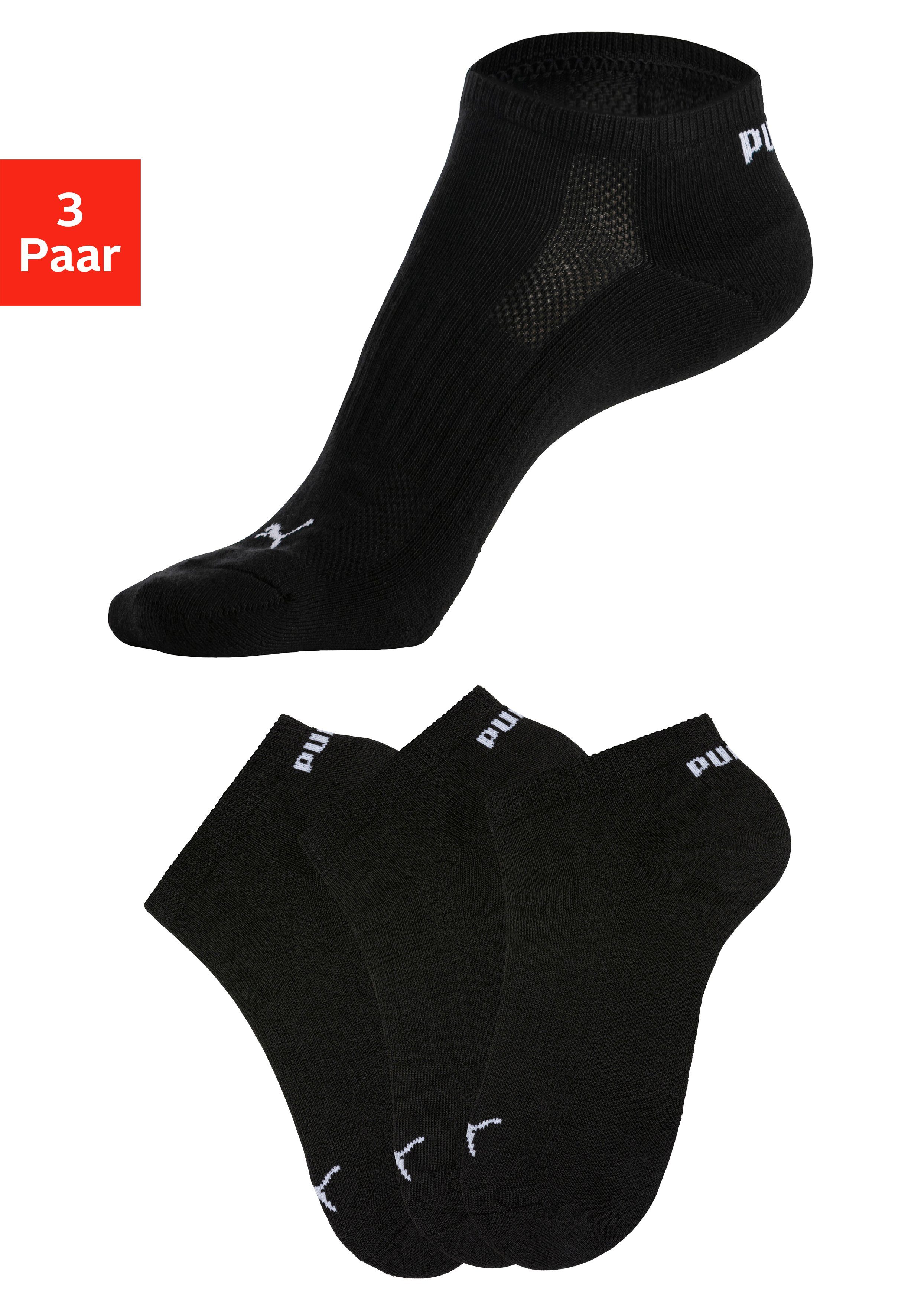 PUMA Sneakersocken Frottee schwarz 3x mit (3-Paar)