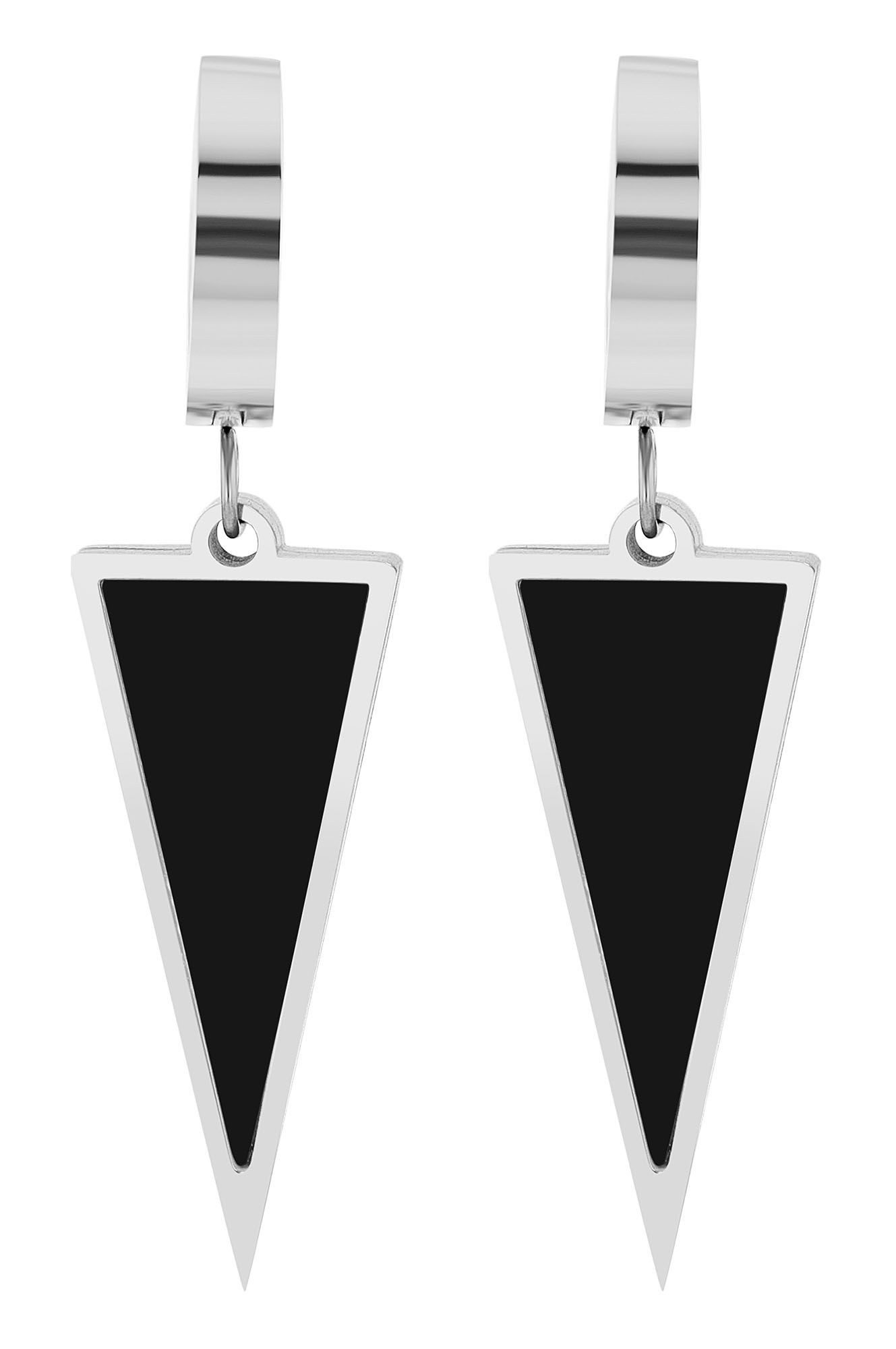 AKZENT Ohrring-Set aus Edelstahl mit dreieckigem Anhänger (Paar), Damen Ohrring