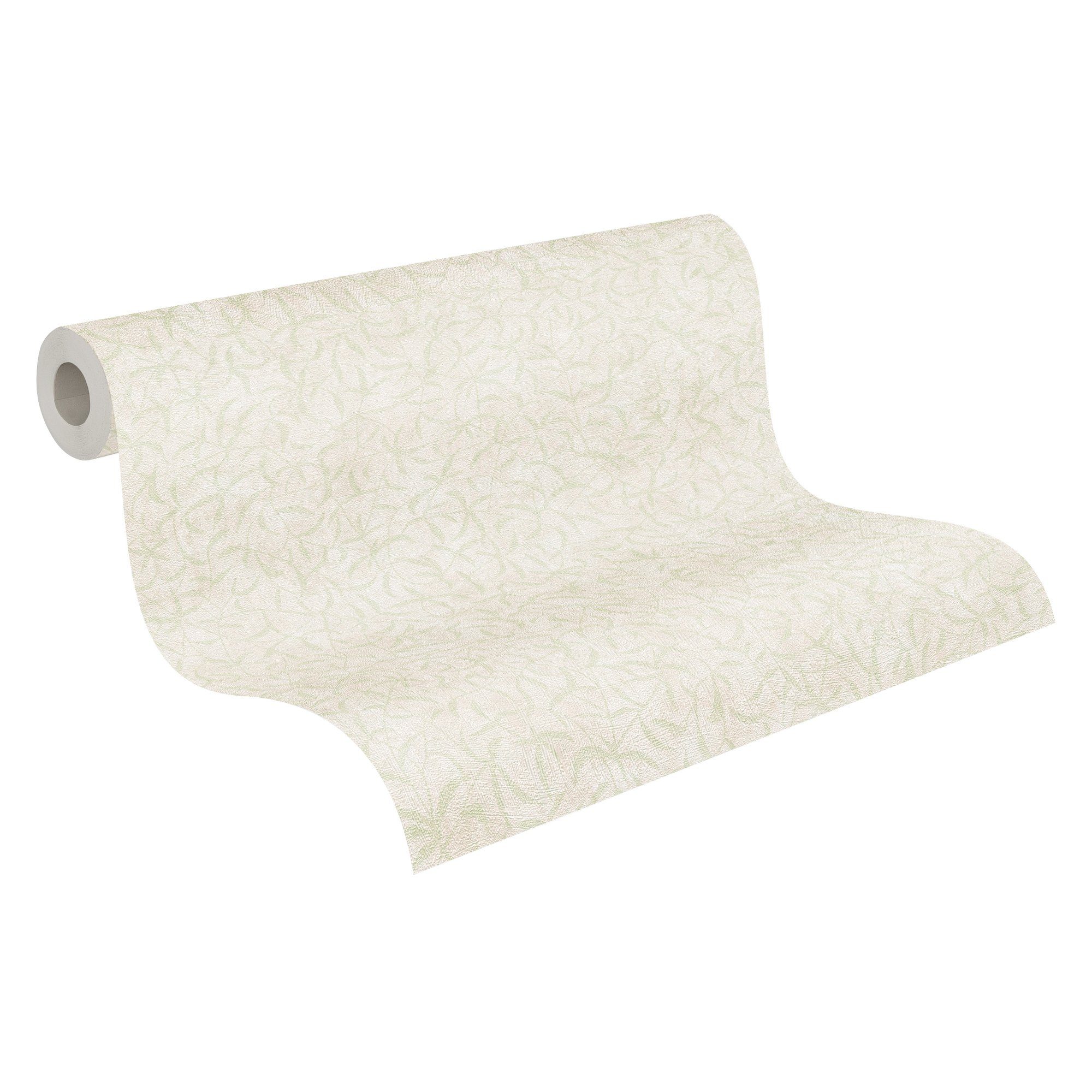 A.S. Création Vliestapete Terra Tapete Floral, strukturiert, gemustert, matt, neutral, (1 St), Landhaus-Tapete Natur Tapeten Wohnzimmer Schlafzimmer Küche Flur Optik