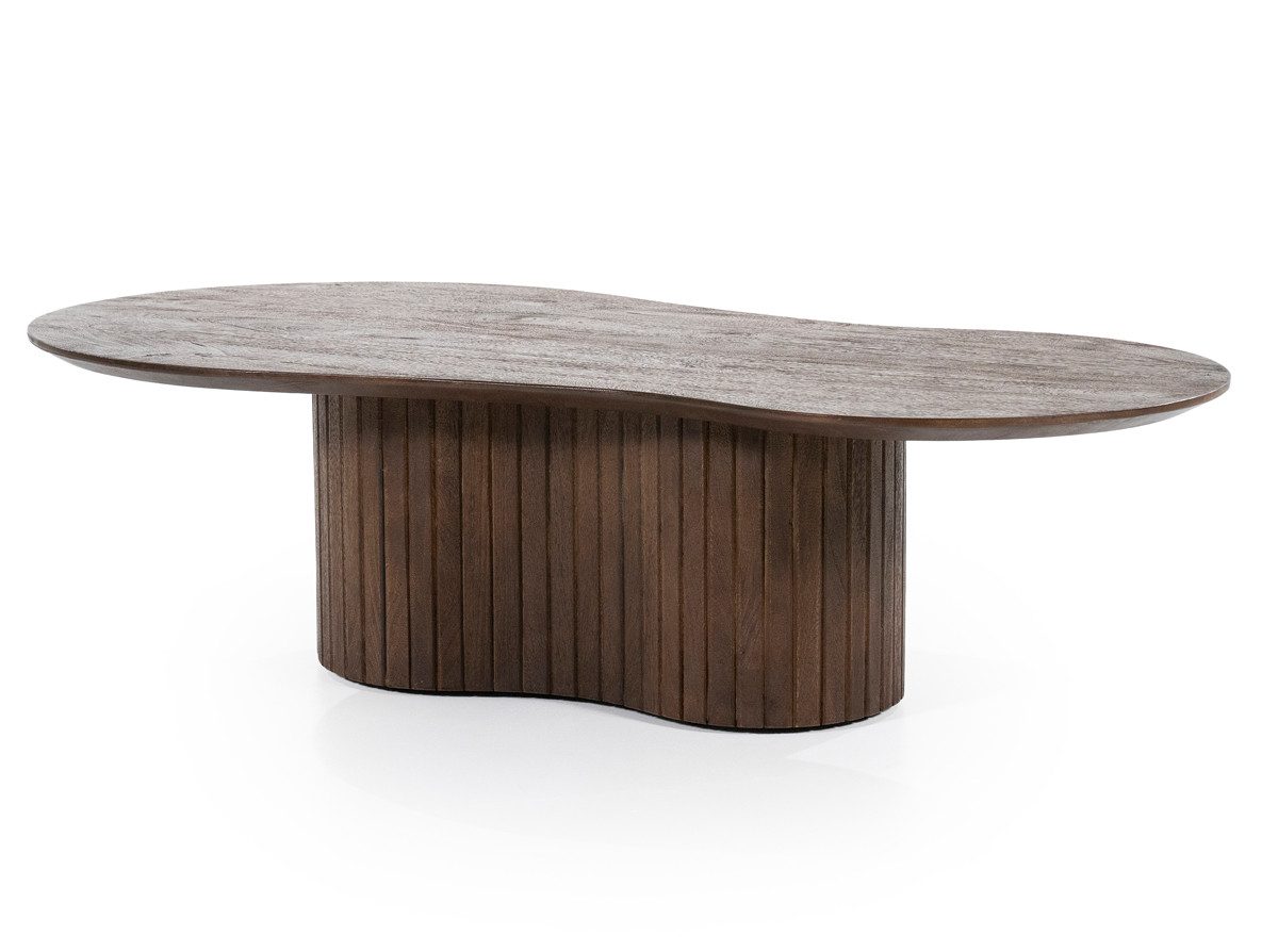 Maison ESTO Couchtisch oval organische Form Mango massiv Holz braun, Länge günstig online kaufen