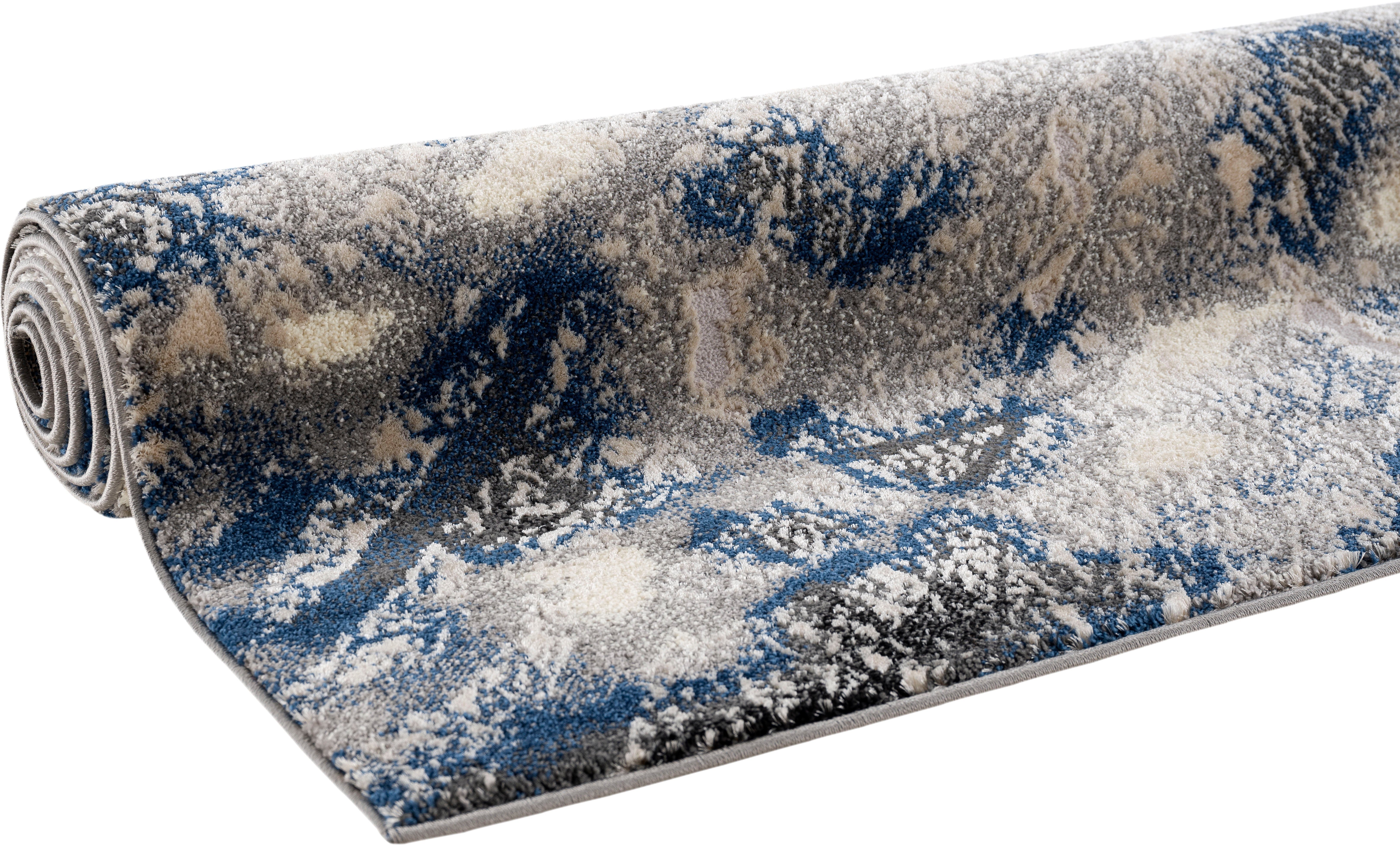 Haptik, - mm, weich Teppich home, angenehme modernes Wende Dario, my 12 rechteckig, blau Teppich, Höhe: Marmor-Design,