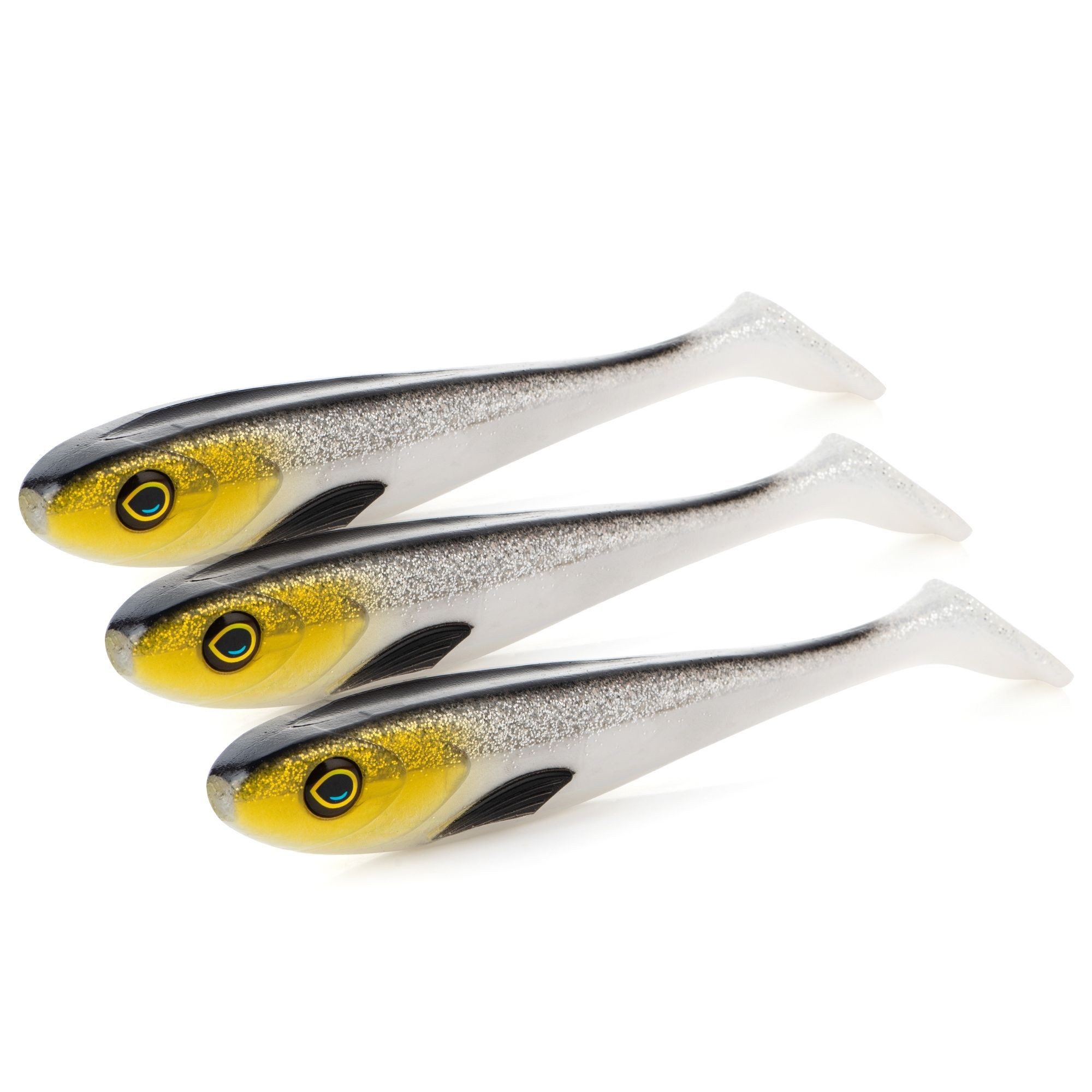 Kunstköder Gummifisch Inzite Flanker Hecht-Shad Spinnfischen 18,5 cm 3er Set
