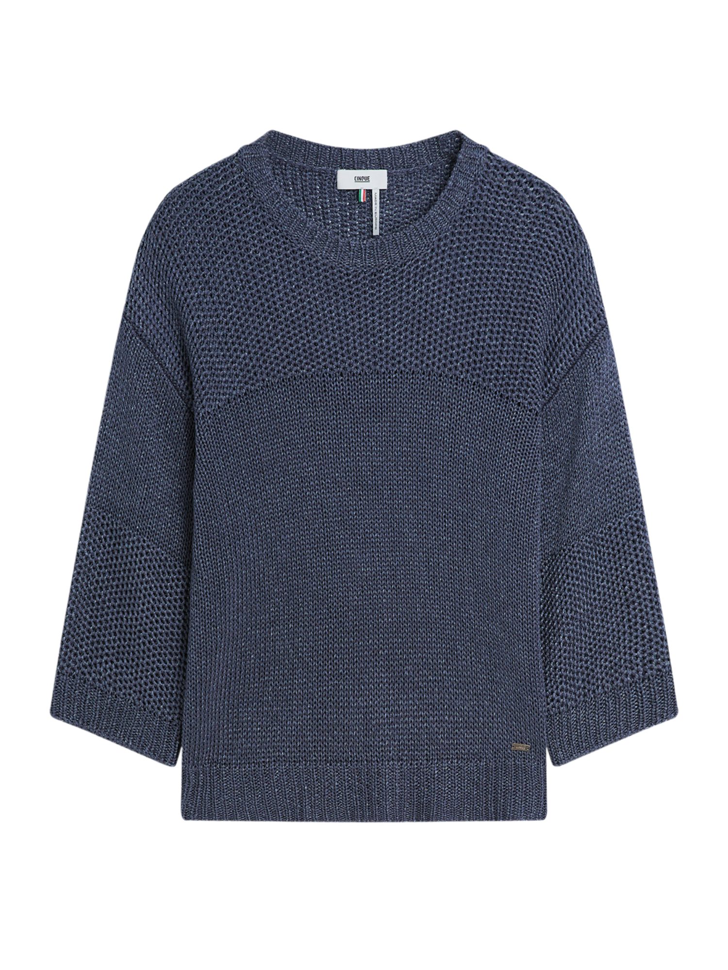Cinque Strickpullover blau,Casual,Polyacryl,Unifarben,Rundhals,Lang,Regular Fit