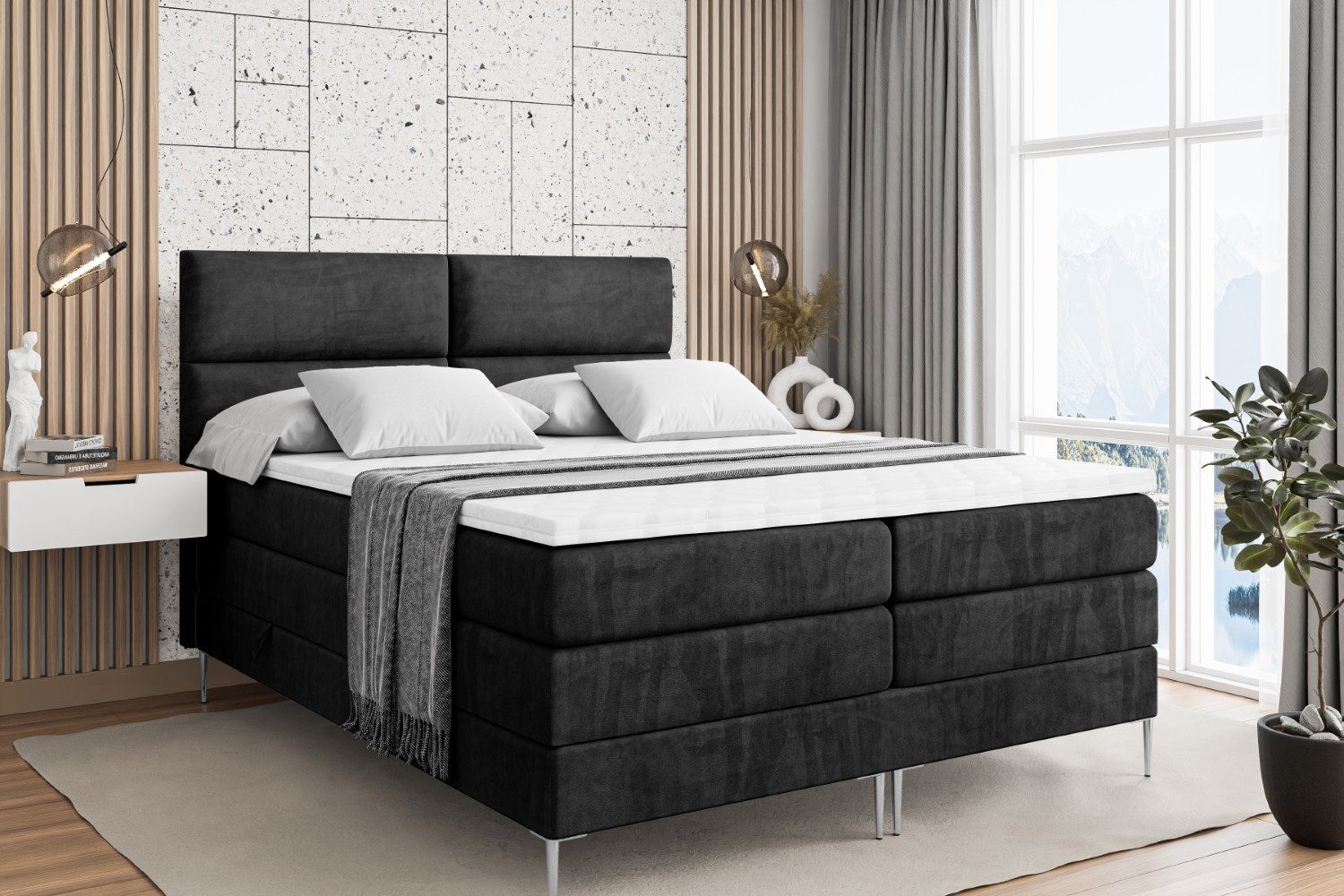 ALTDECOR Boxspringbett BOXI3-F KING (Multipocket-Matratze H4, günstig online kaufen