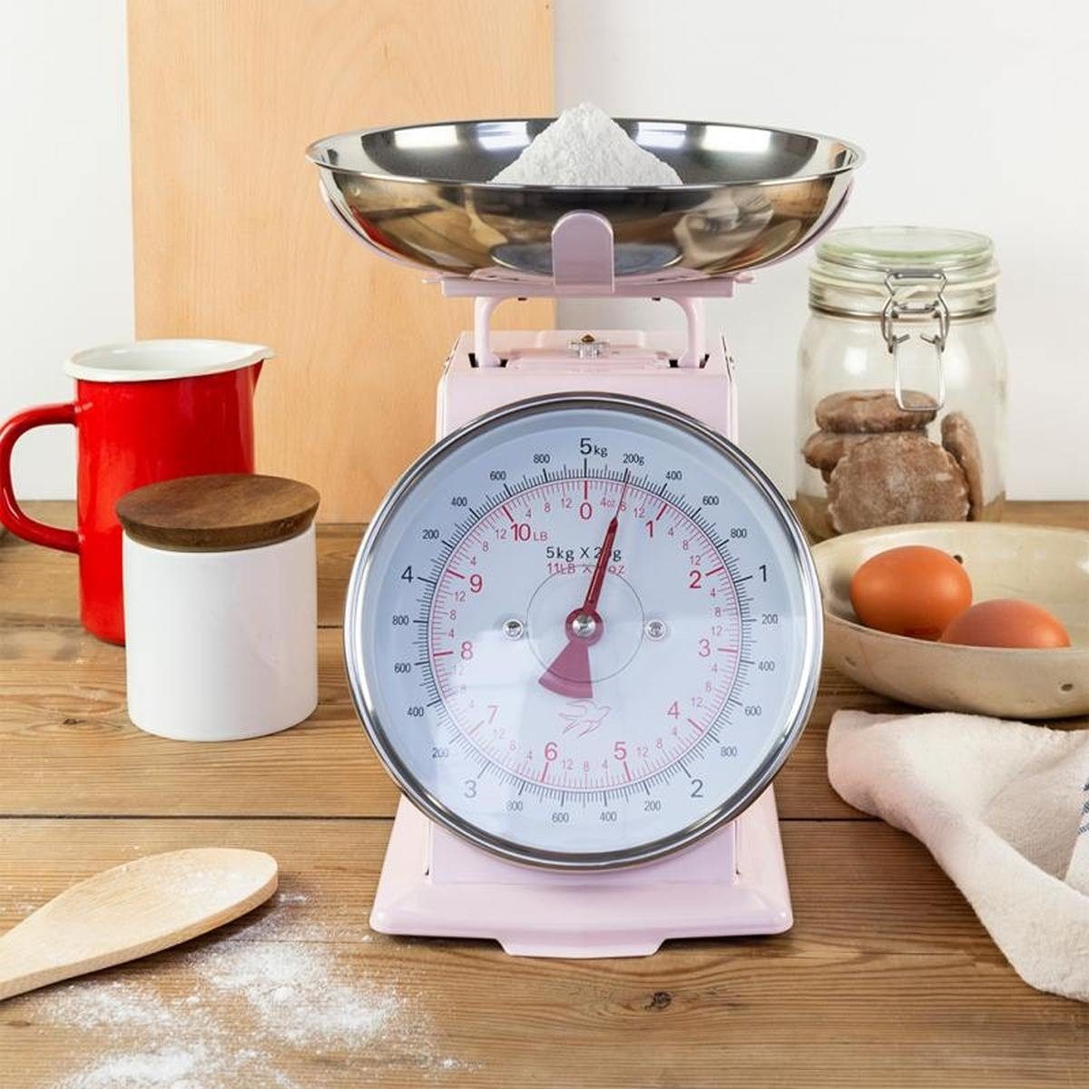 Rex London Küchenwaage Mechanische Küchenwaage mit Edelstahlschüssel für Backen & Kochen