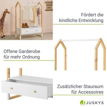 Juskys Kleiderständer Filla, Kleiderstange für Kinder, natürliches Design für das Kinderzimmer