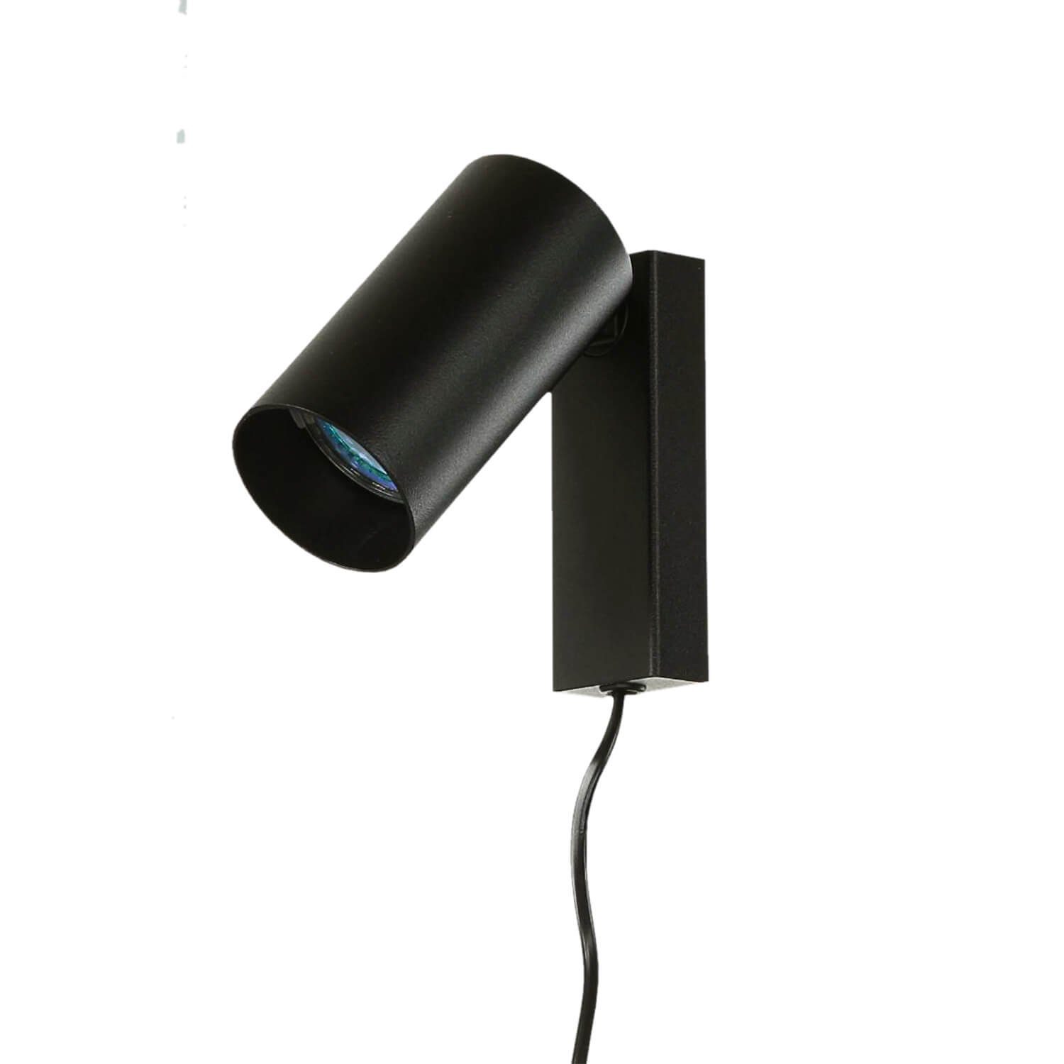 Licht-Erlebnisse Wandstrahler MONO, ohne Leuchtmittel, Wandlampe mit Schalter verstellbar Schwarz Spot