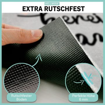 Fußmatte Hereinspaziert I Beliebt, rutschfest, waschbar & pflegeleicht, WELLMODA, Rechteckig, Höhe: 6 mm