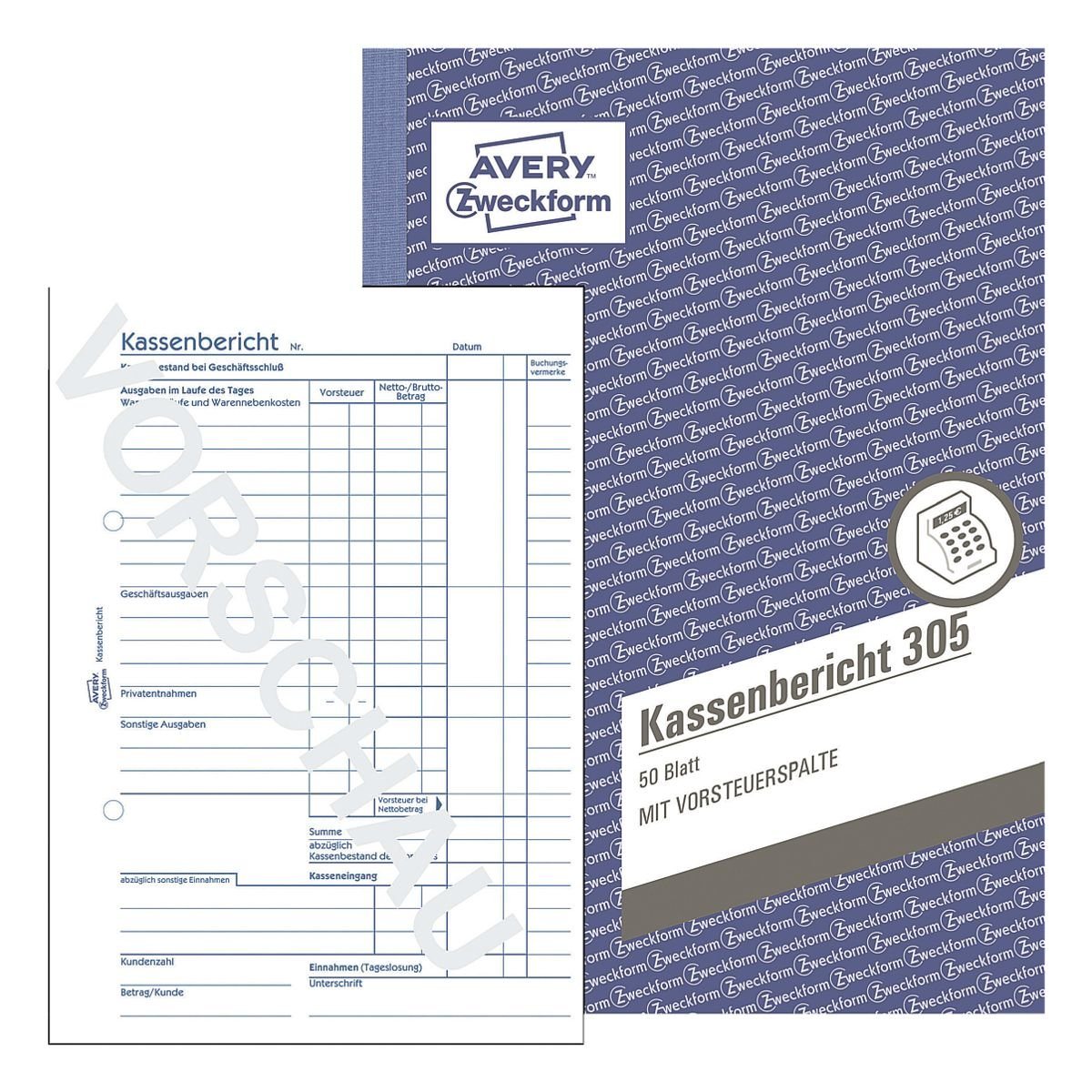 5er-Pack Formularbuch »Kassenbericht 305« 5er-Pack Formularbuch »Kassenbericht 305«