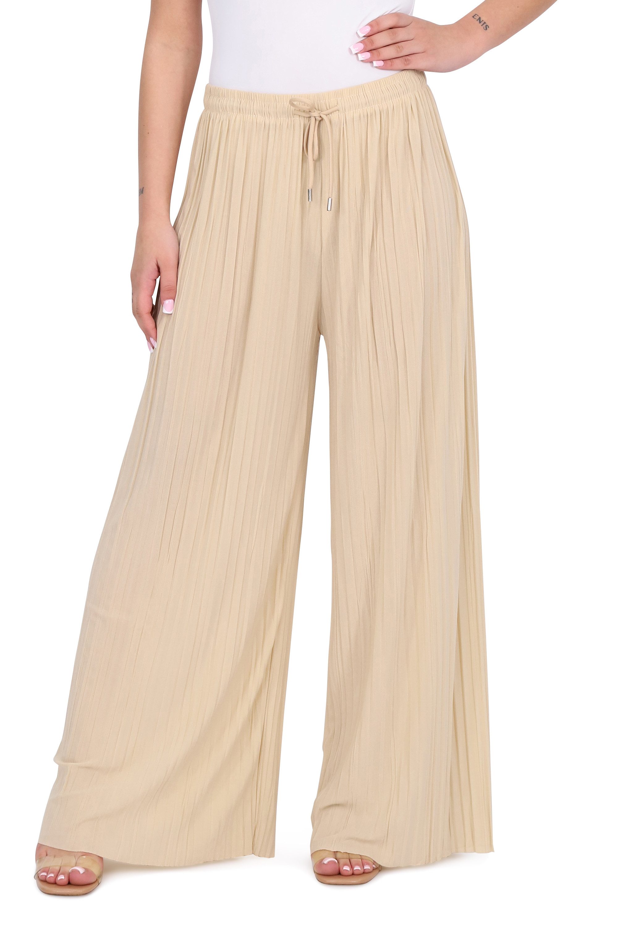 malito more than fashion Palazzohose 883 Plissee Schlupfhose mit elastischem Bund 883