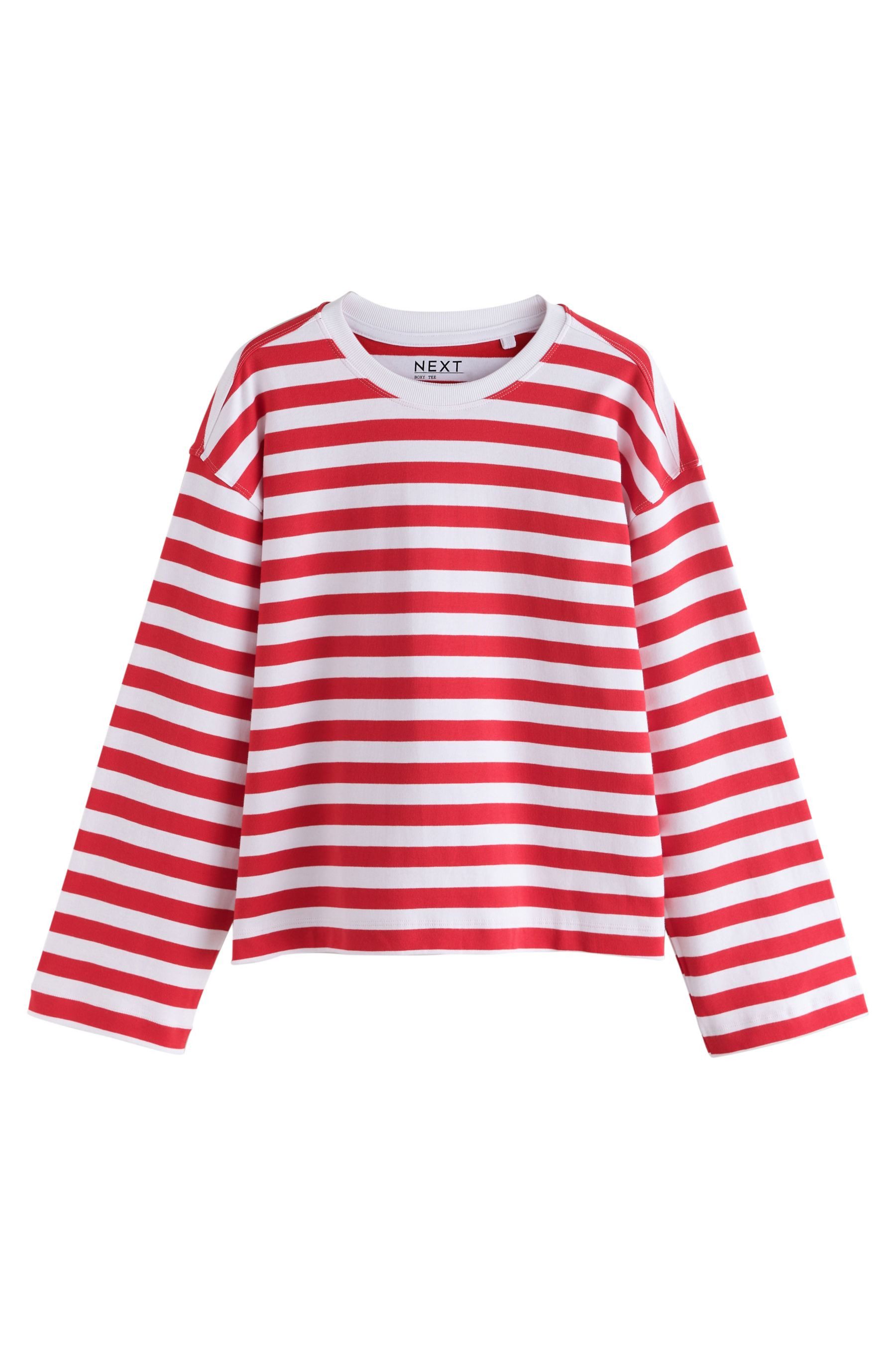 Next T-Shirt Kastiges Relaxed Fit Oversized-T-Shirt, Baumwolle (1-tlg)