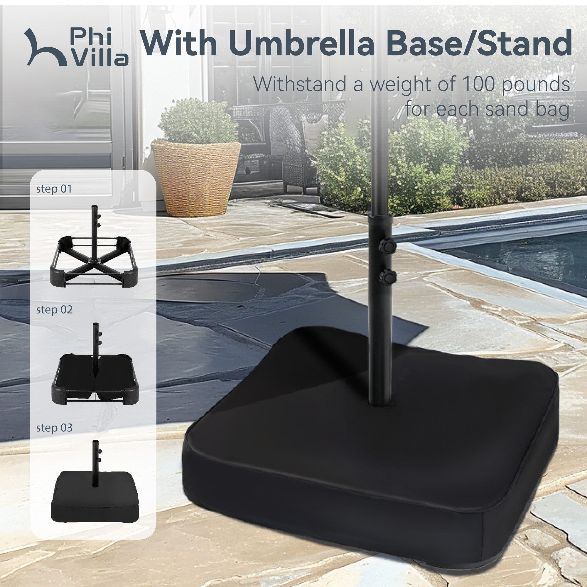 PHI VILLA Sonnenschirm, Poolside Lawn Hinterhof günstig online kaufen