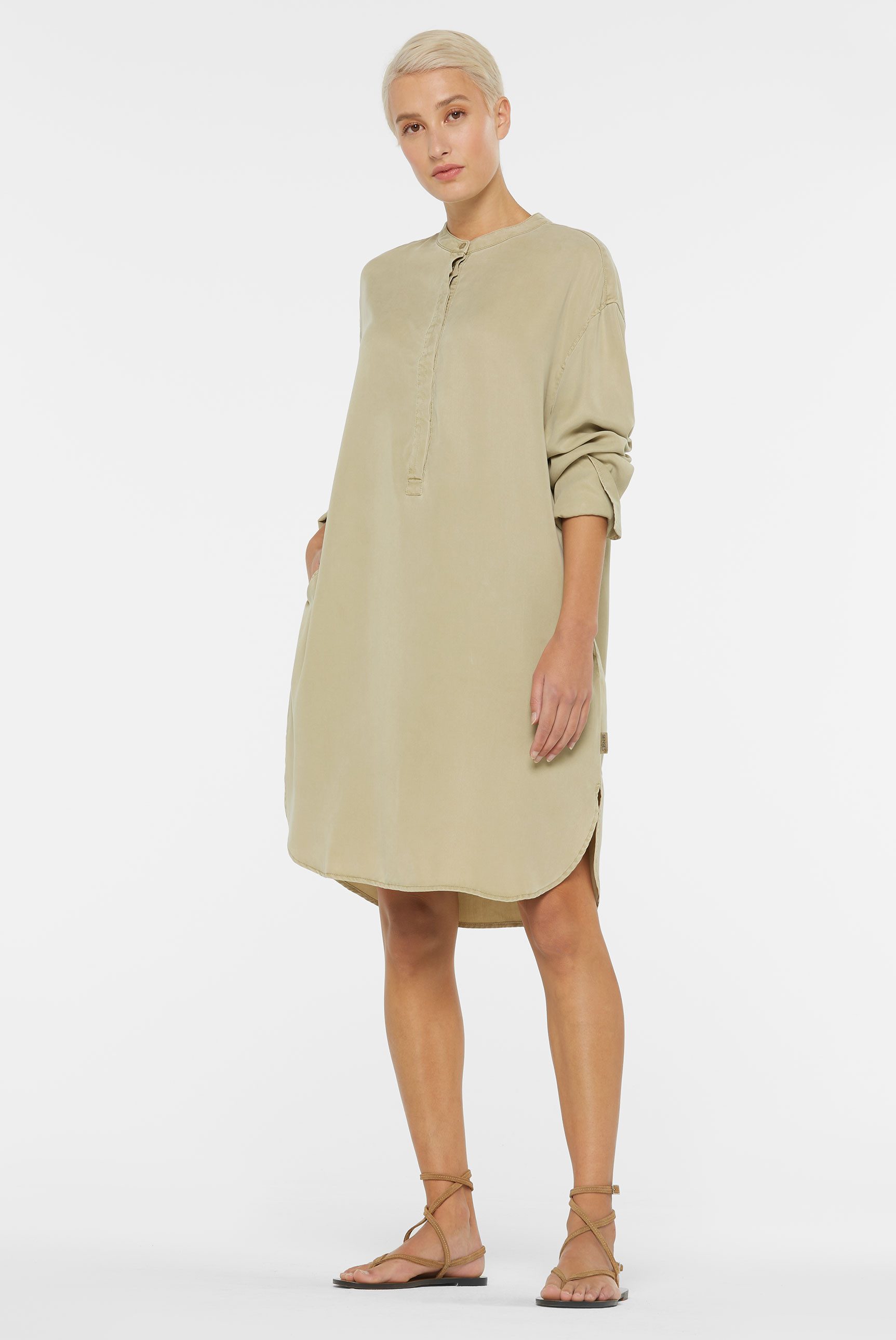 SENSES.THE LABEL Blusenkleid FO:RM aus Lyocell mit verdeckter Knopfleiste, günstig online kaufen