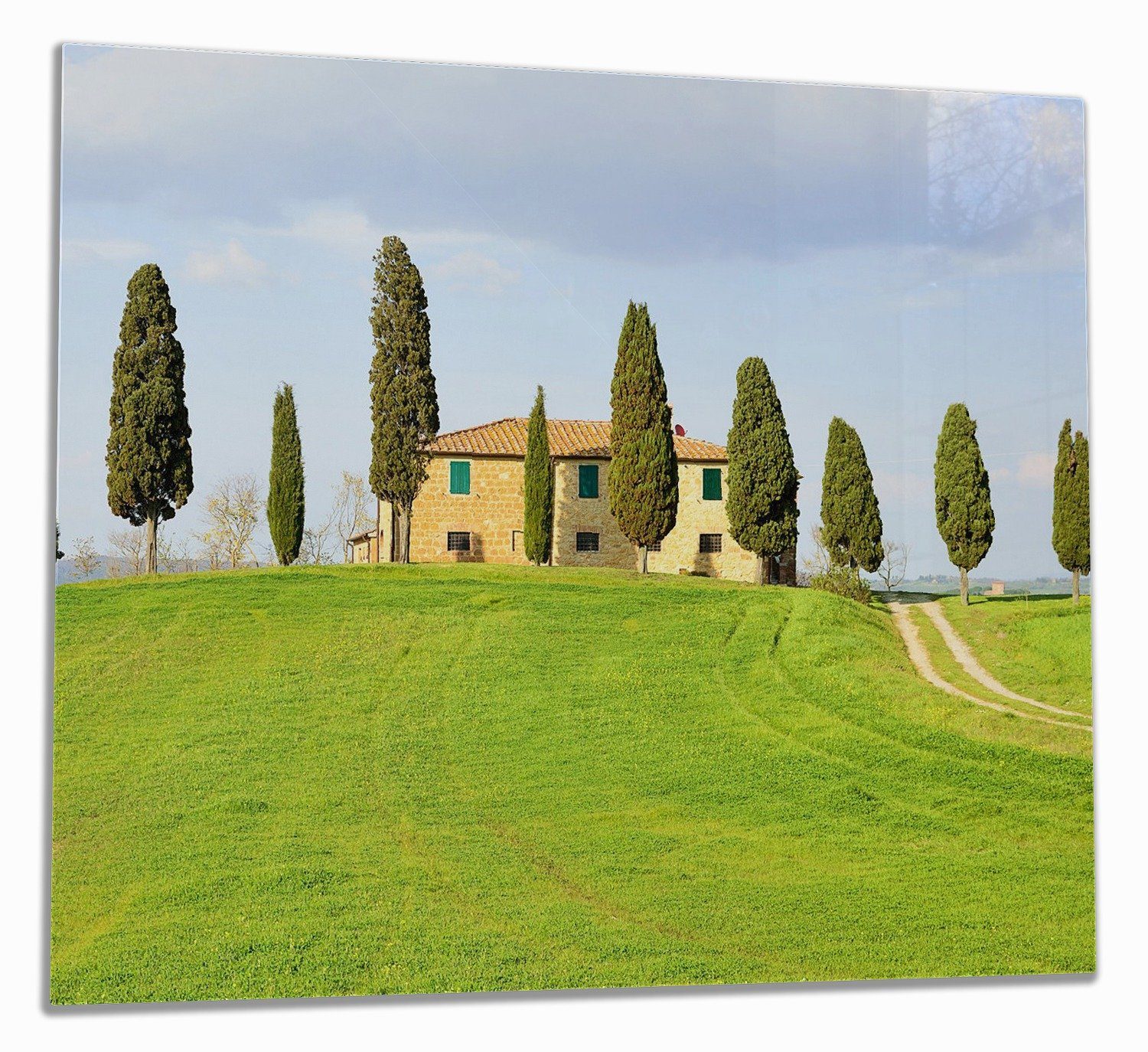 Wallario Herd-Abdeckplatte Villa auf einem Hügel in der Toskana, ESG-Sicherheitsglas, (Glasplatte, 1 tlg., inkl. 5mm Noppen), verschiedene Größen